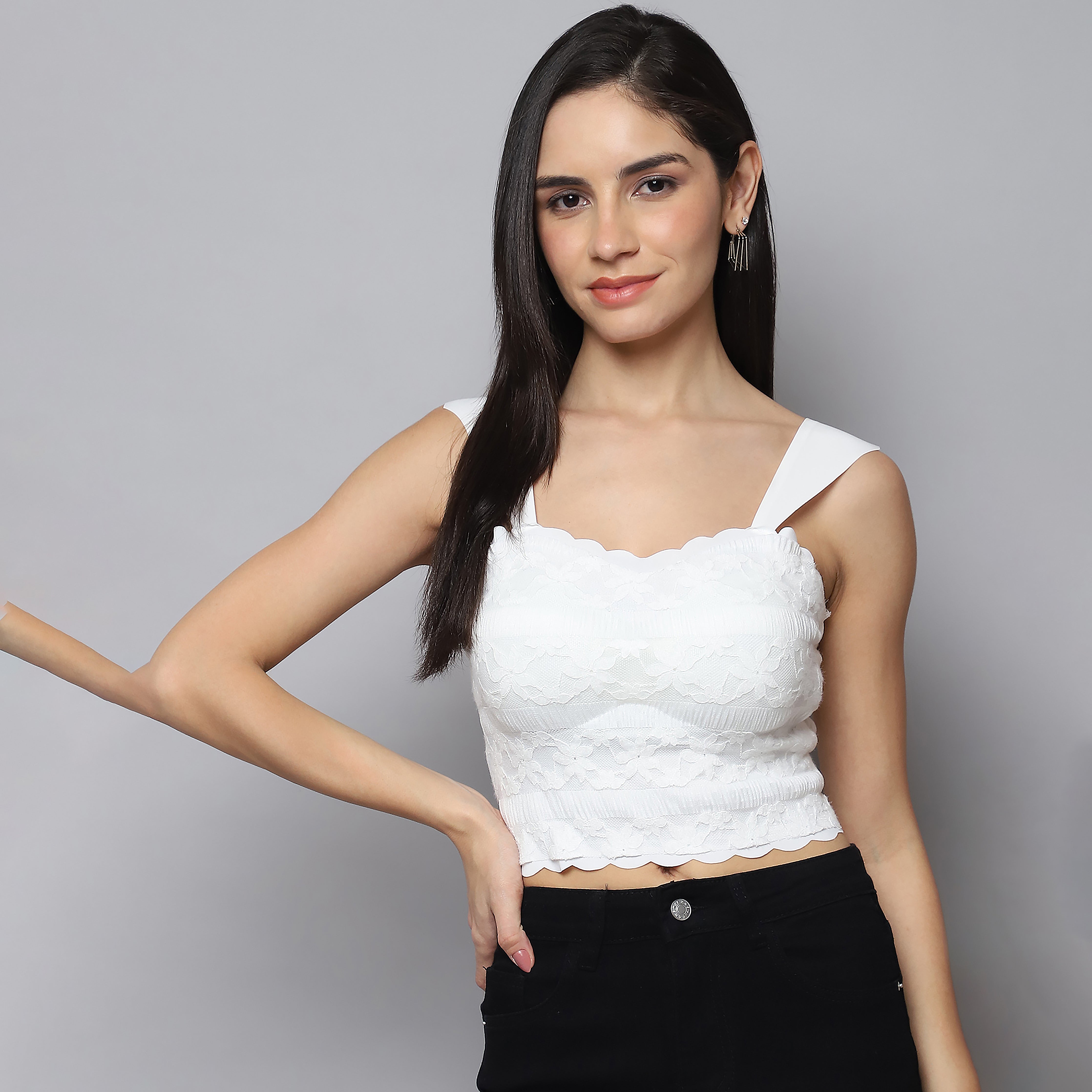 Women's White Summer Padded Tank Top