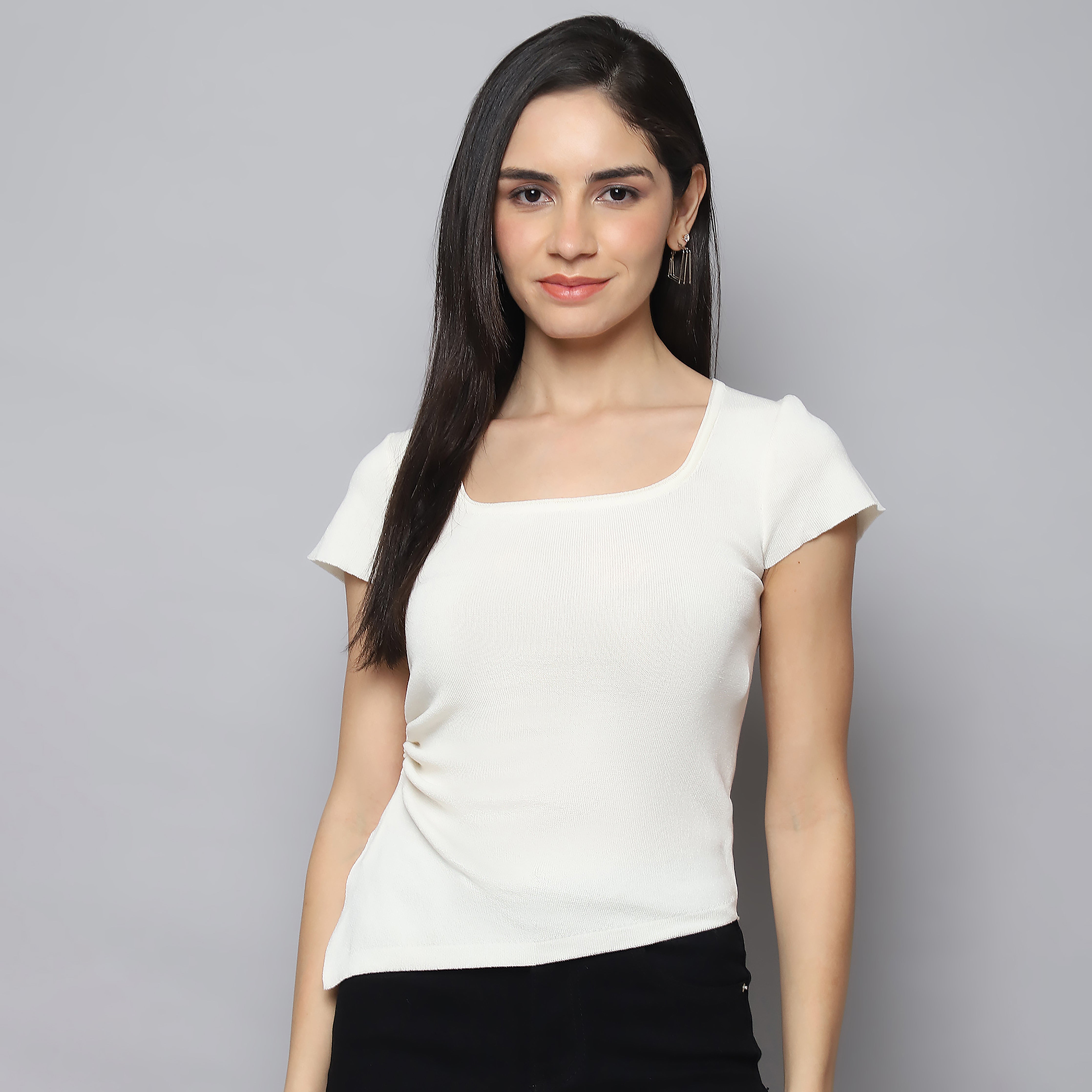 Women's White Knitted Top