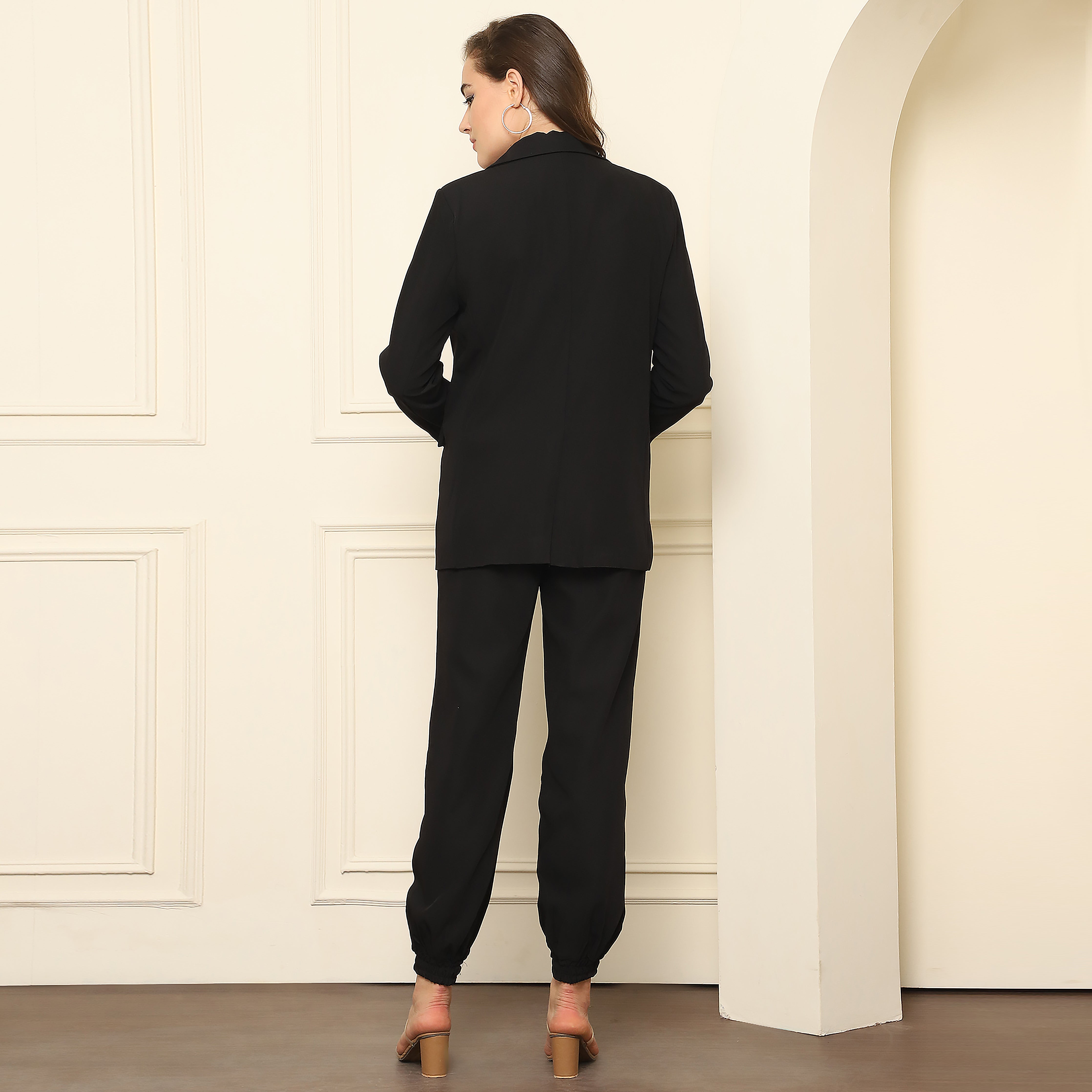 Black Tailored Blazer Co-Ord Set | Sleek Women's Suit Set (S,M,L)