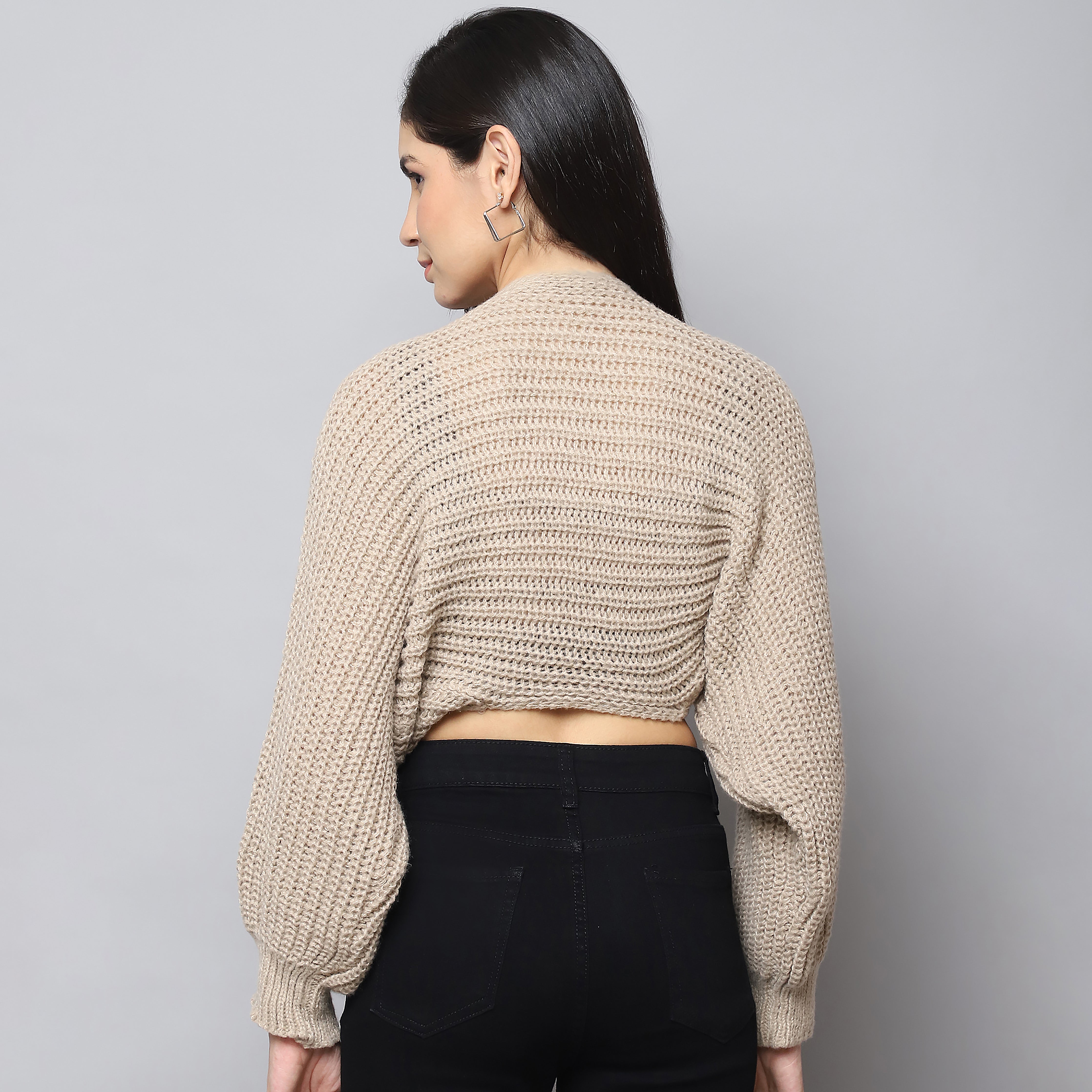 Women's Beige Woolen Shrug