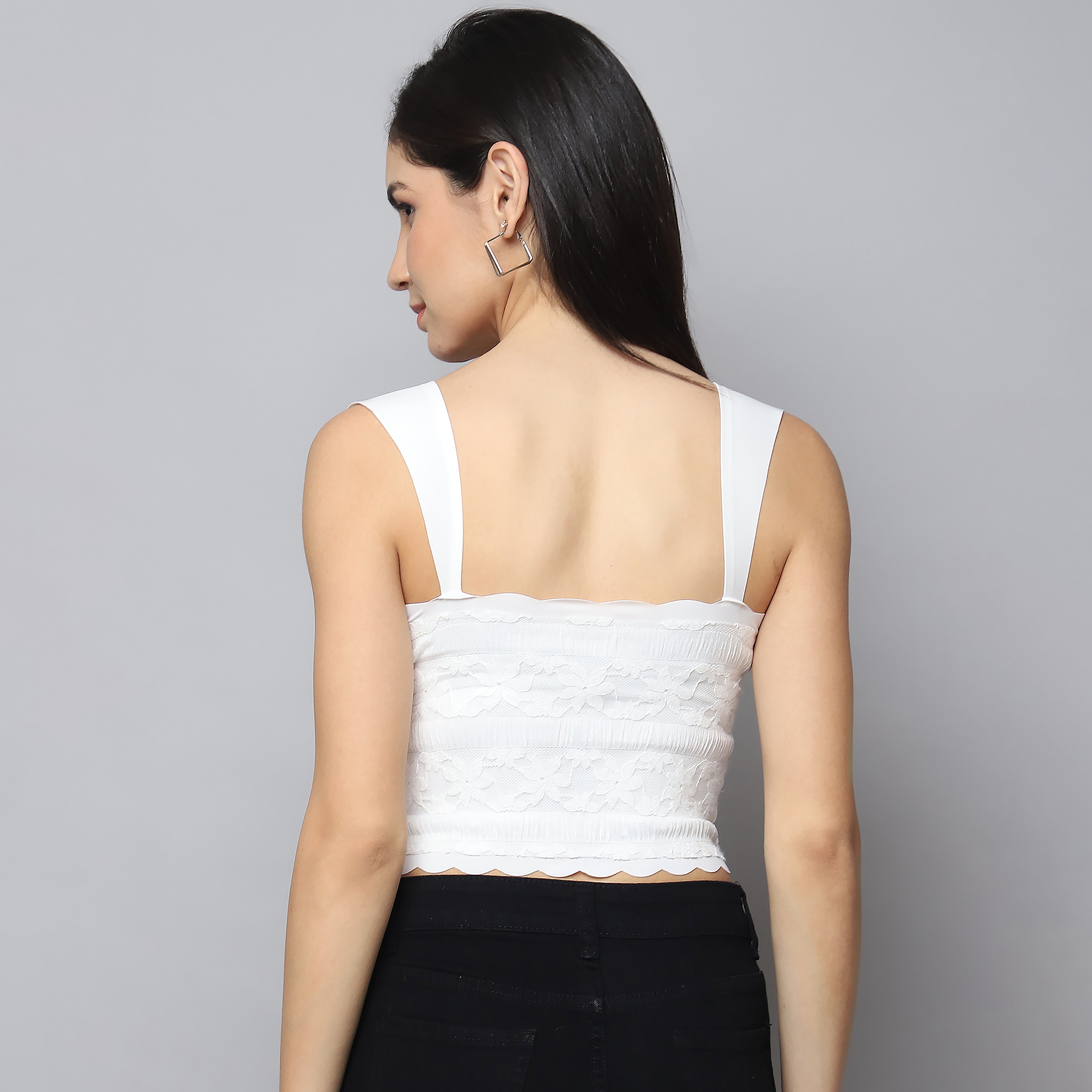 Women's White Summer Padded Tank Top
