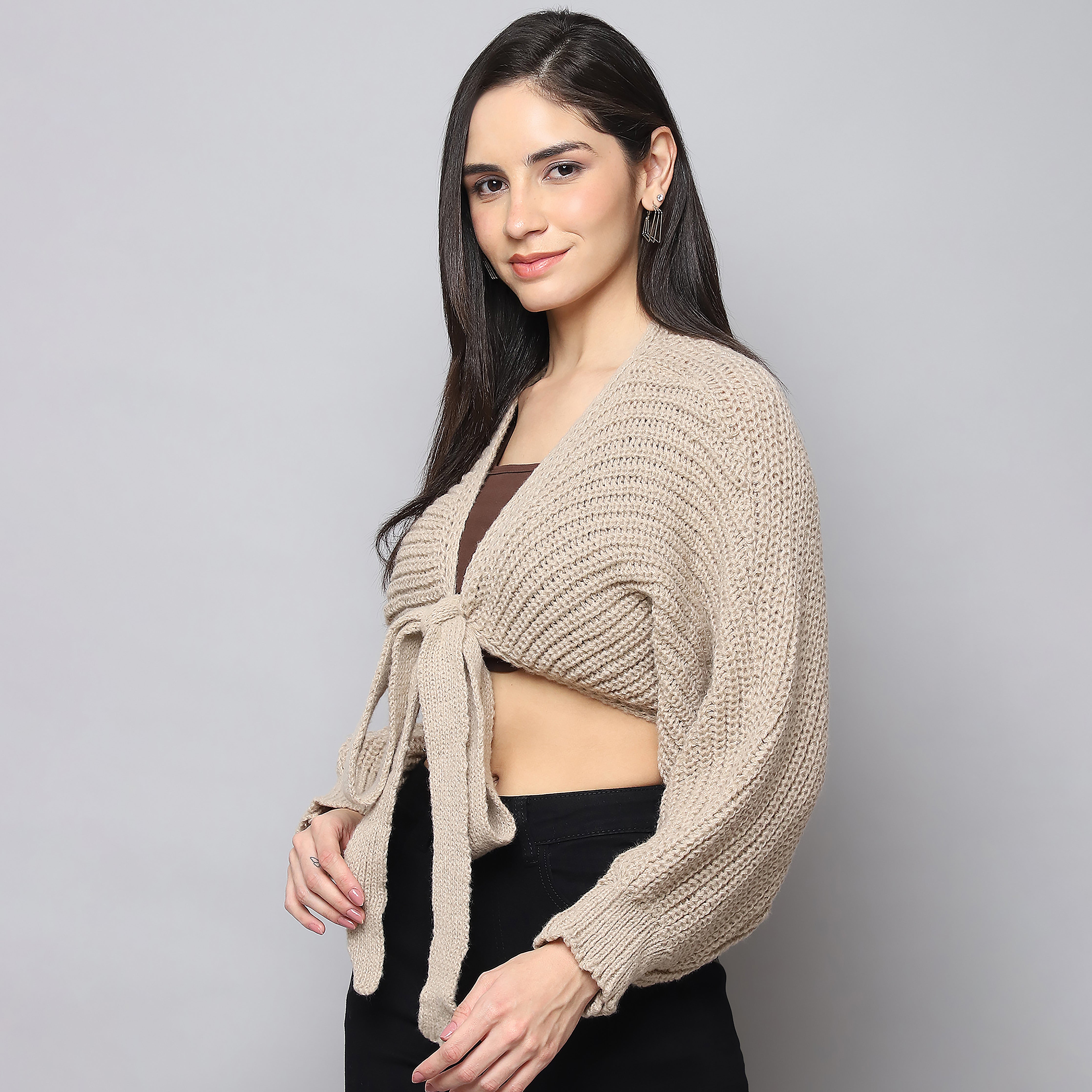 Women's Beige Woolen Shrug