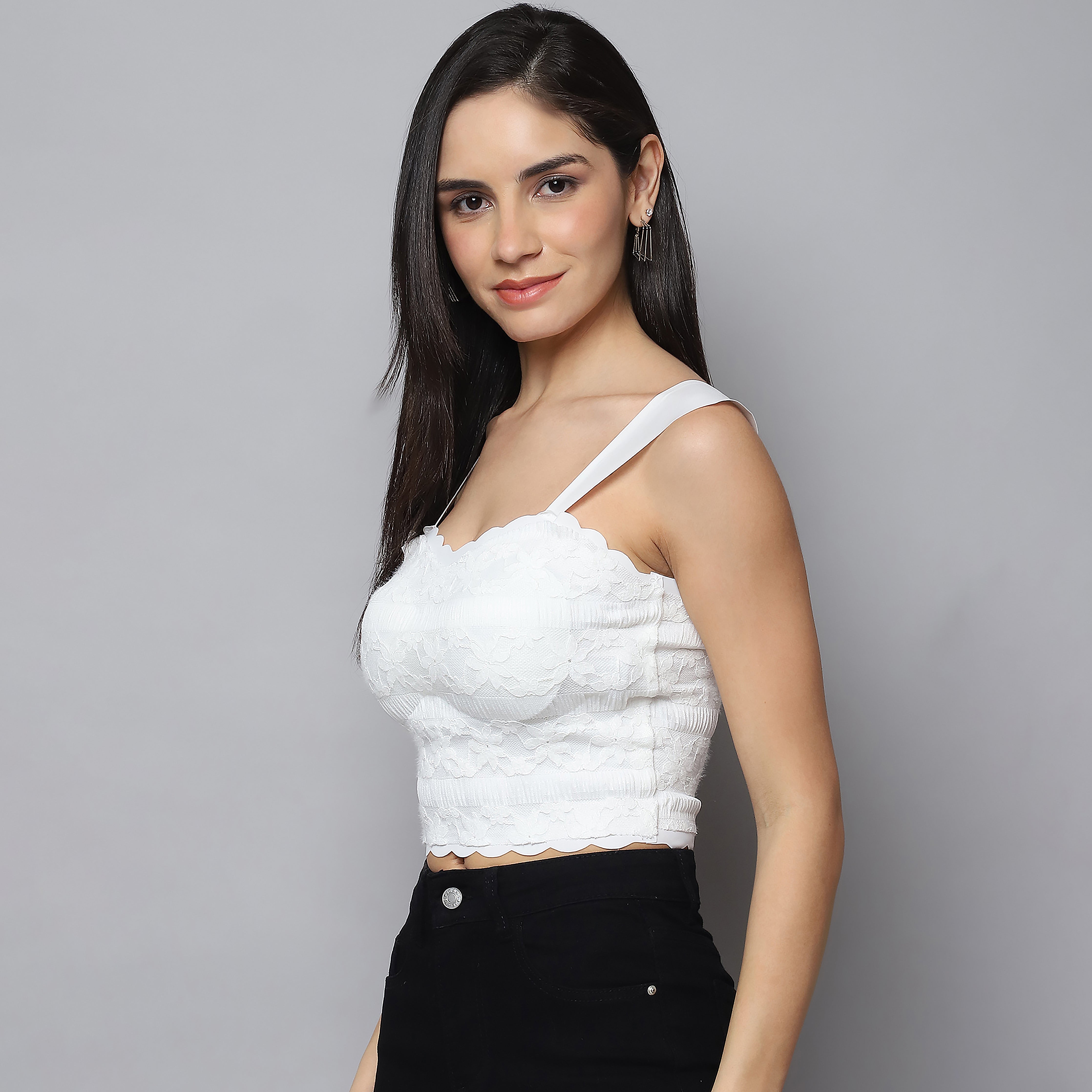 Women's White Summer Padded Tank Top