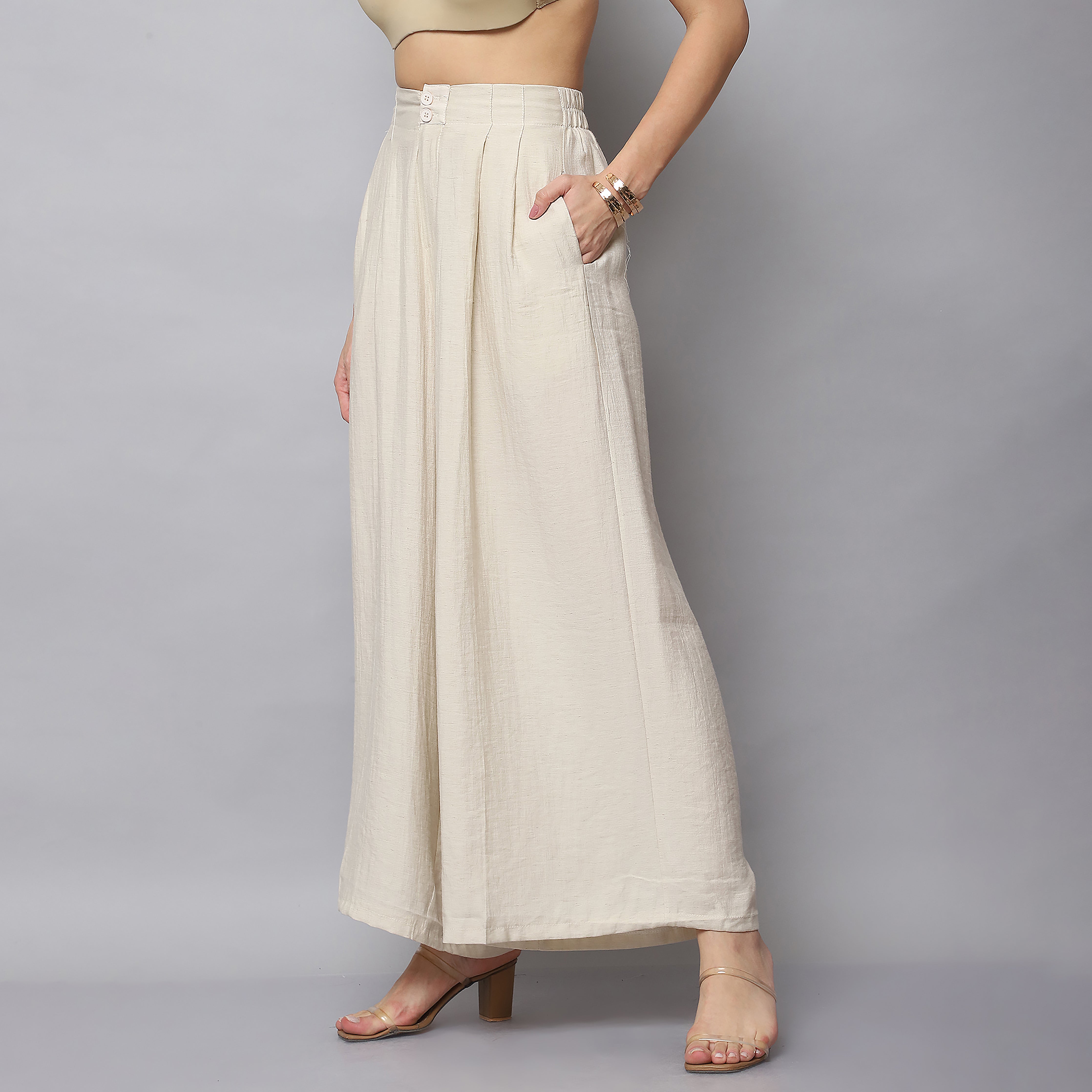 Flared Pleated Trouser