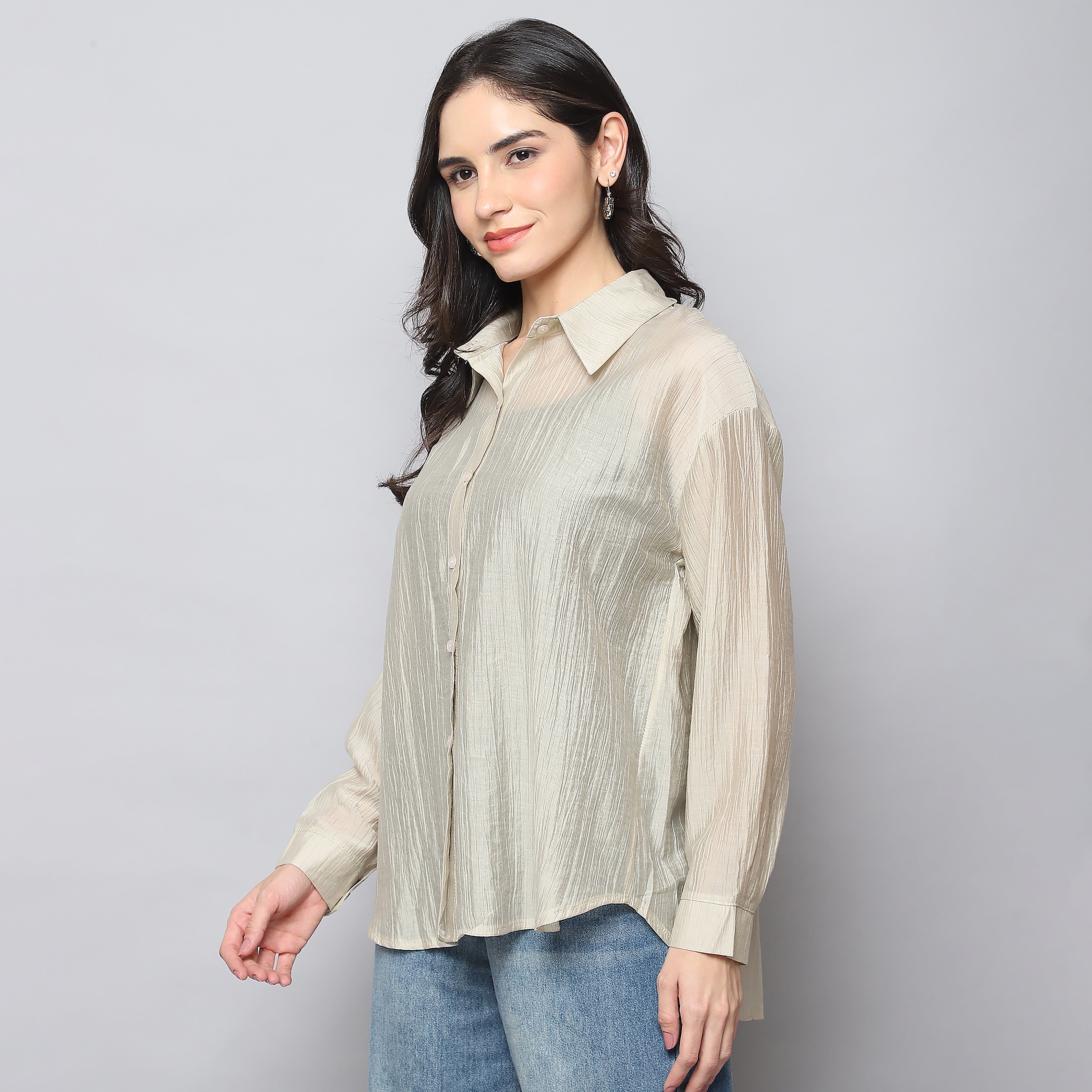 Oversized Shirt-olive hue
