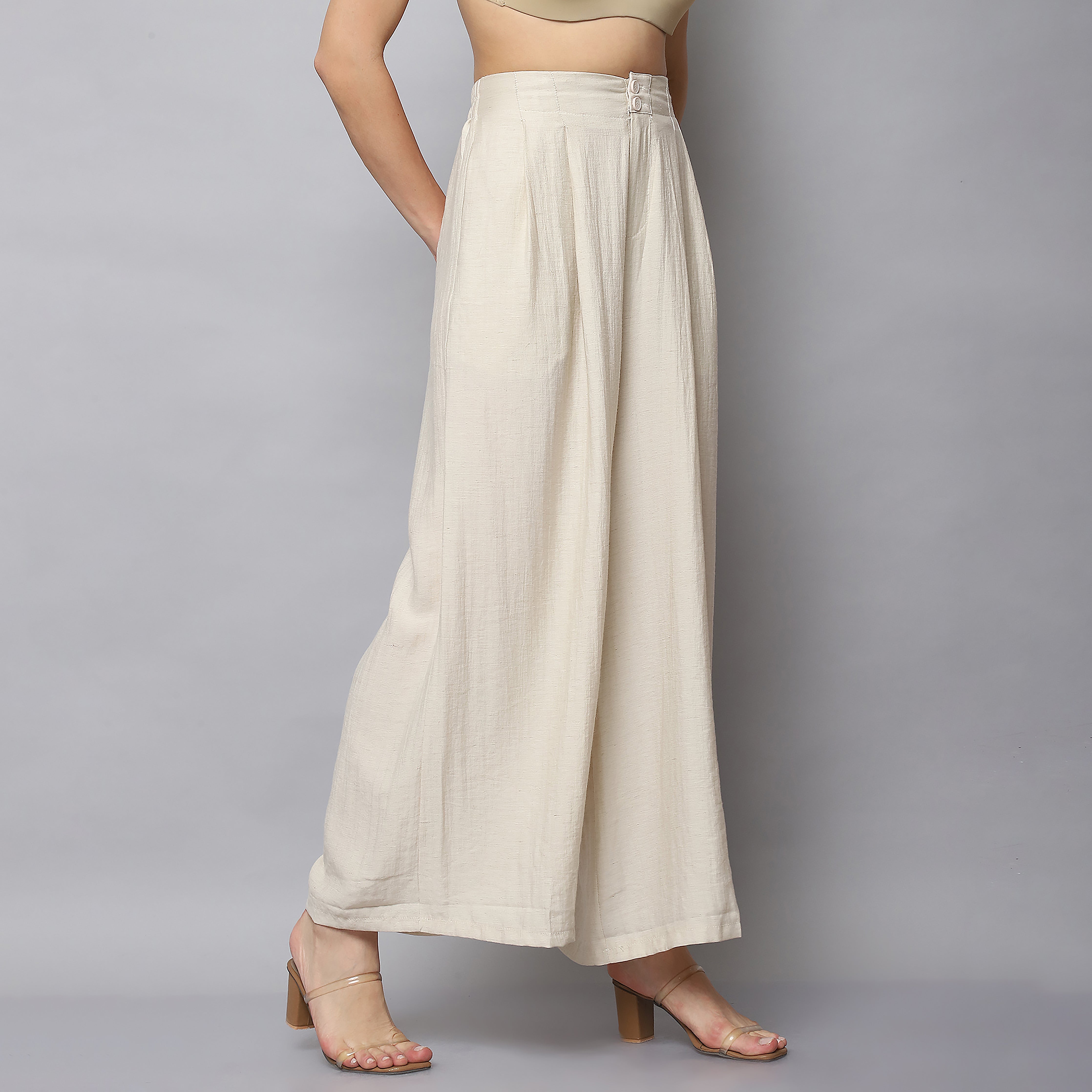Flared Pleated Trouser
