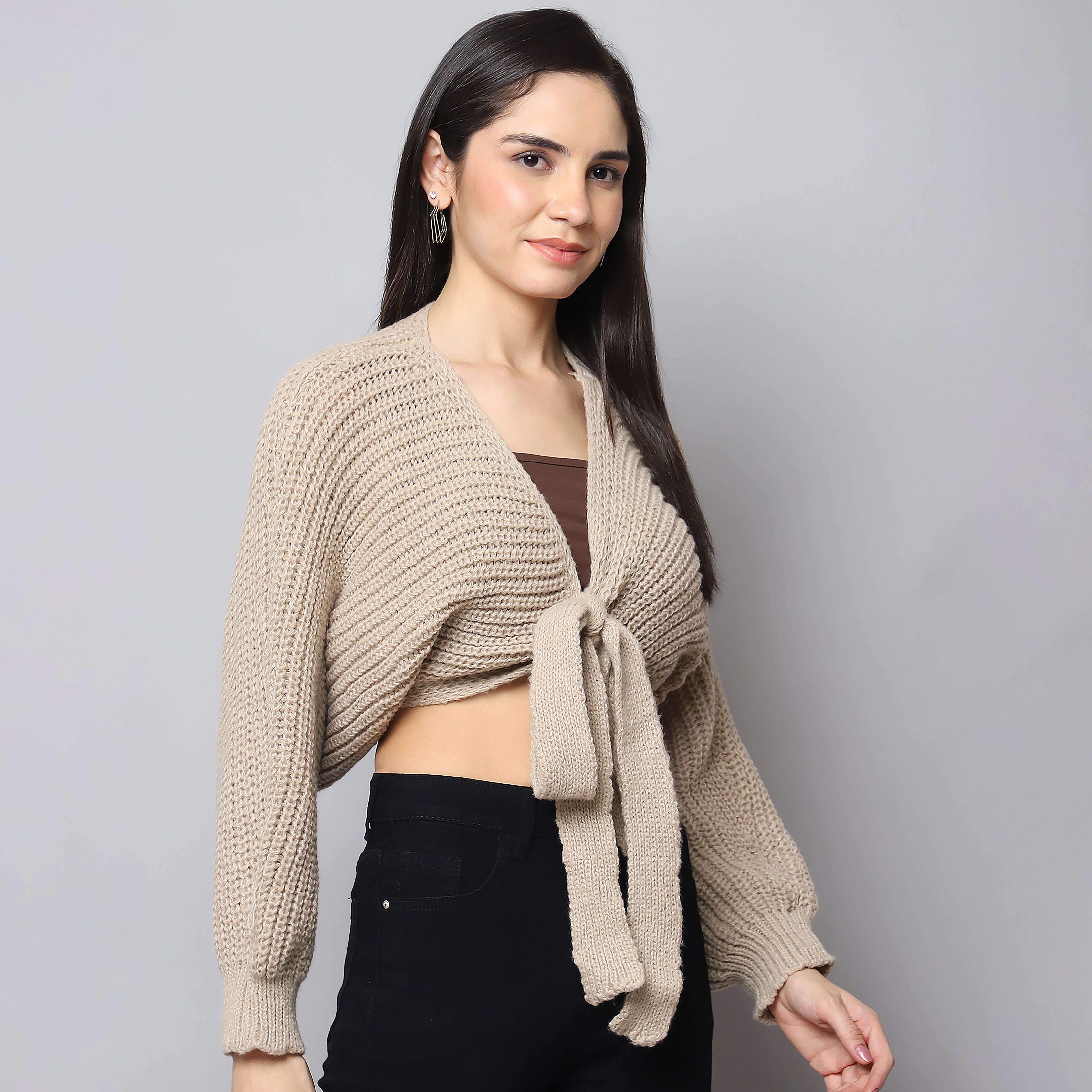 Women's Beige Woolen Shrug