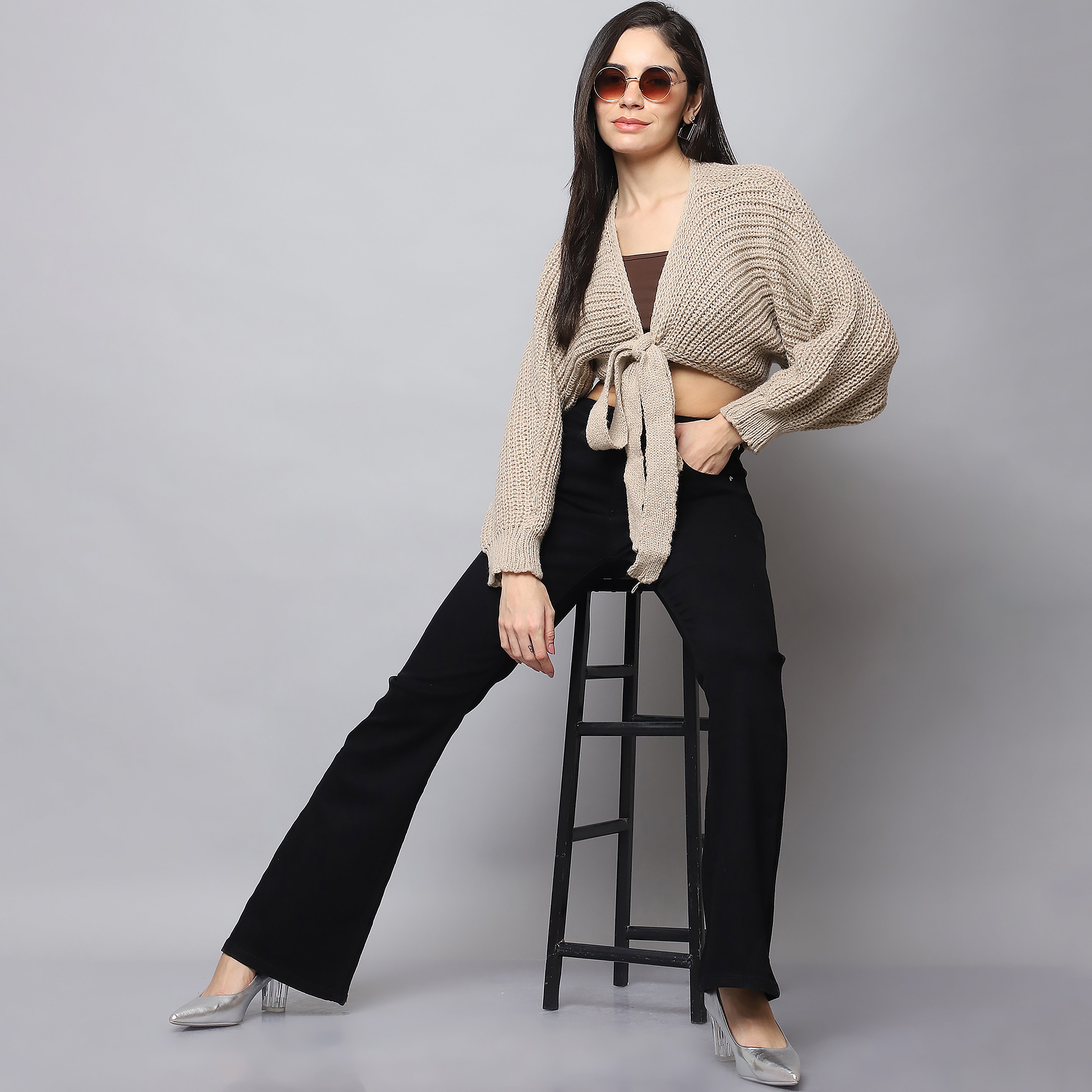 Women's Beige Woolen Shrug