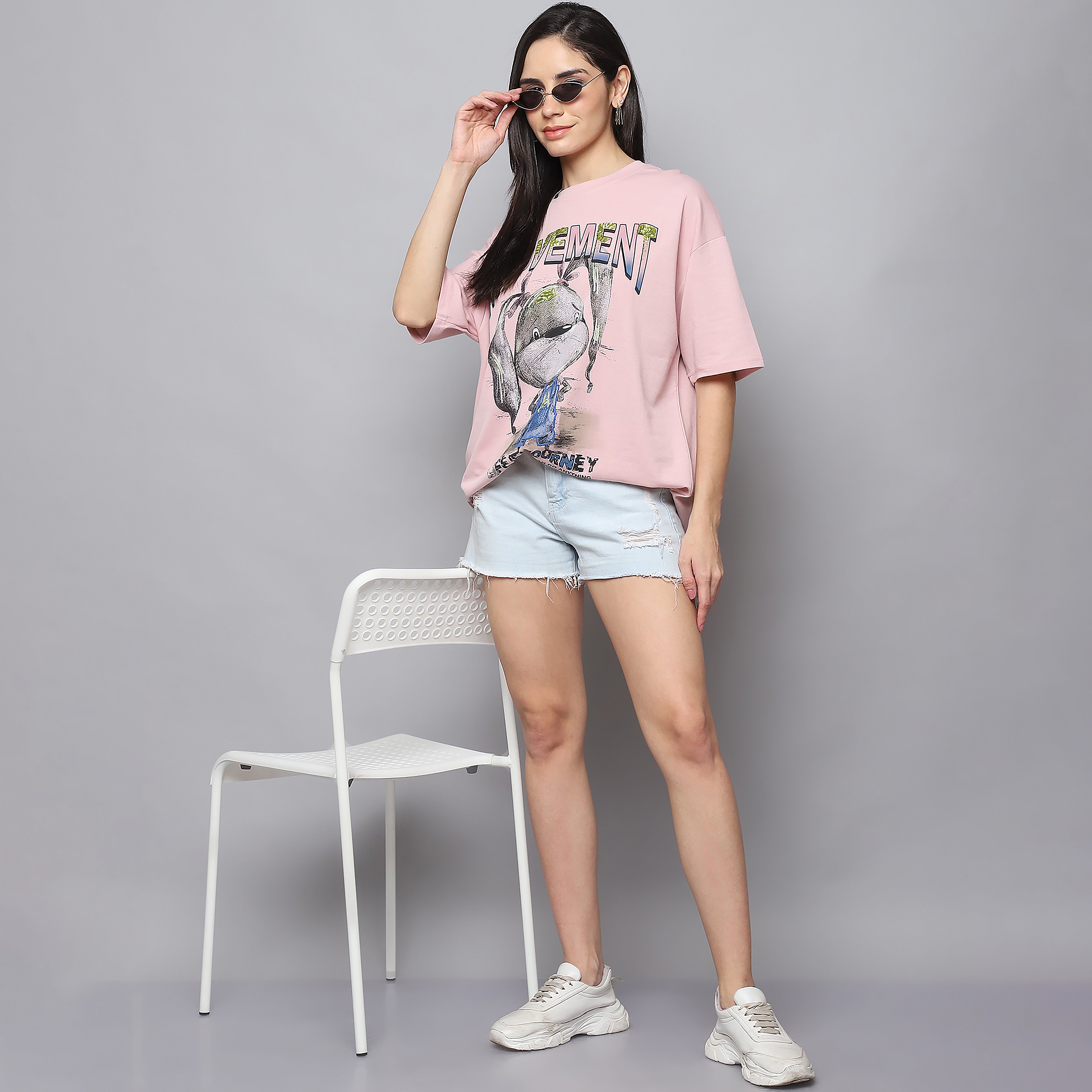 Women's Blush Pink Oversized T-Shirt