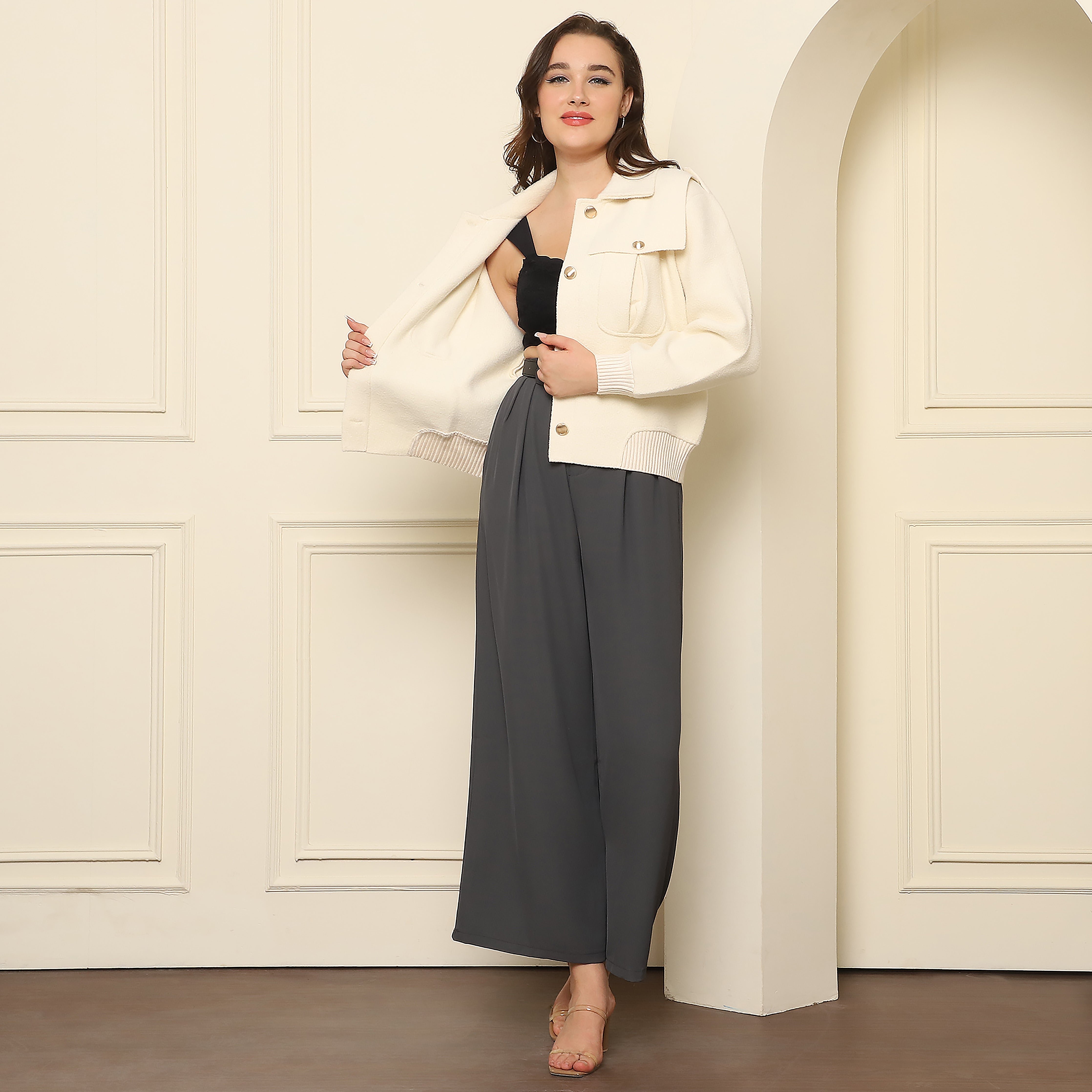 Stylish Grey Korean Trousers for Men & Women | Lightweight Polyester Pants