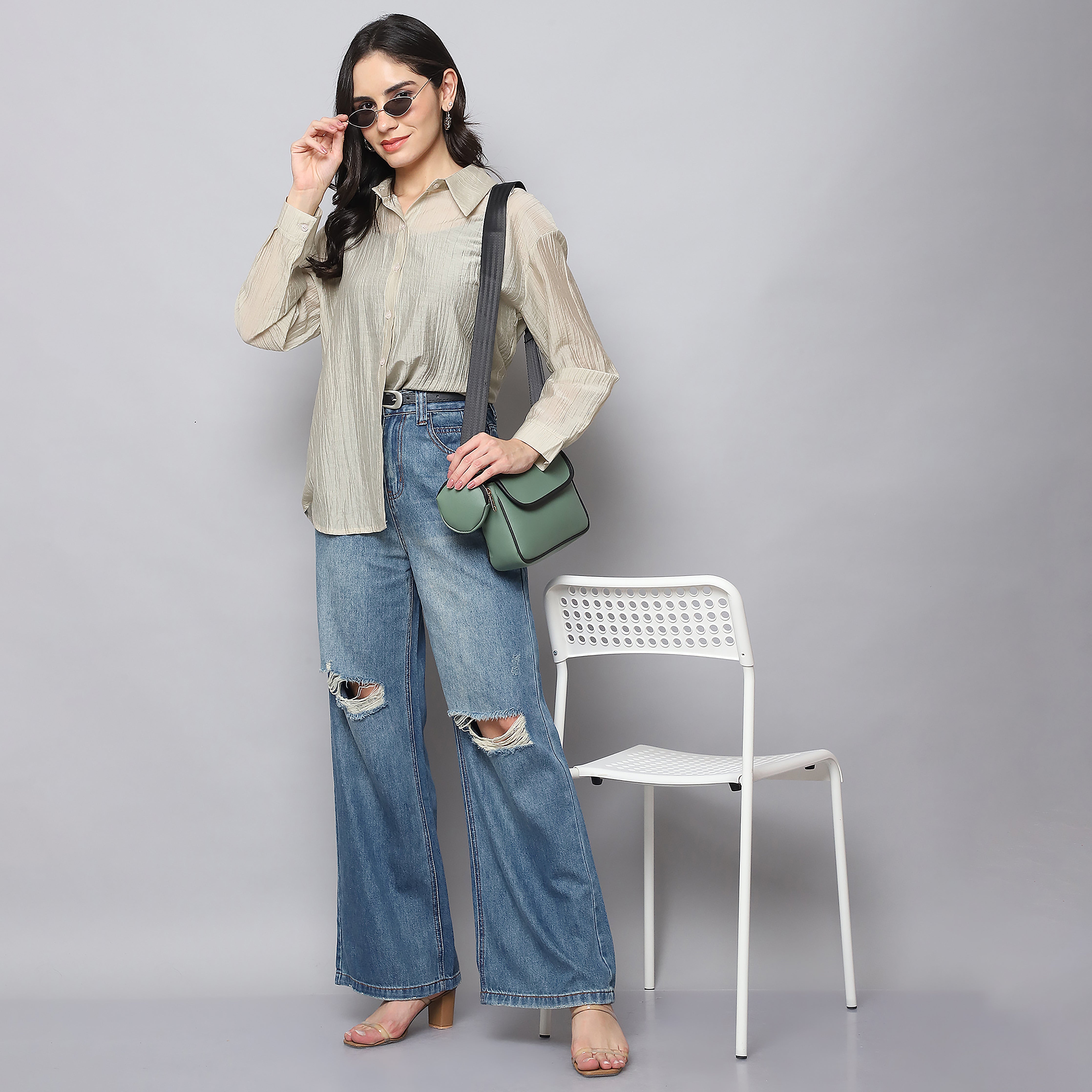 Oversized Shirt-olive hue