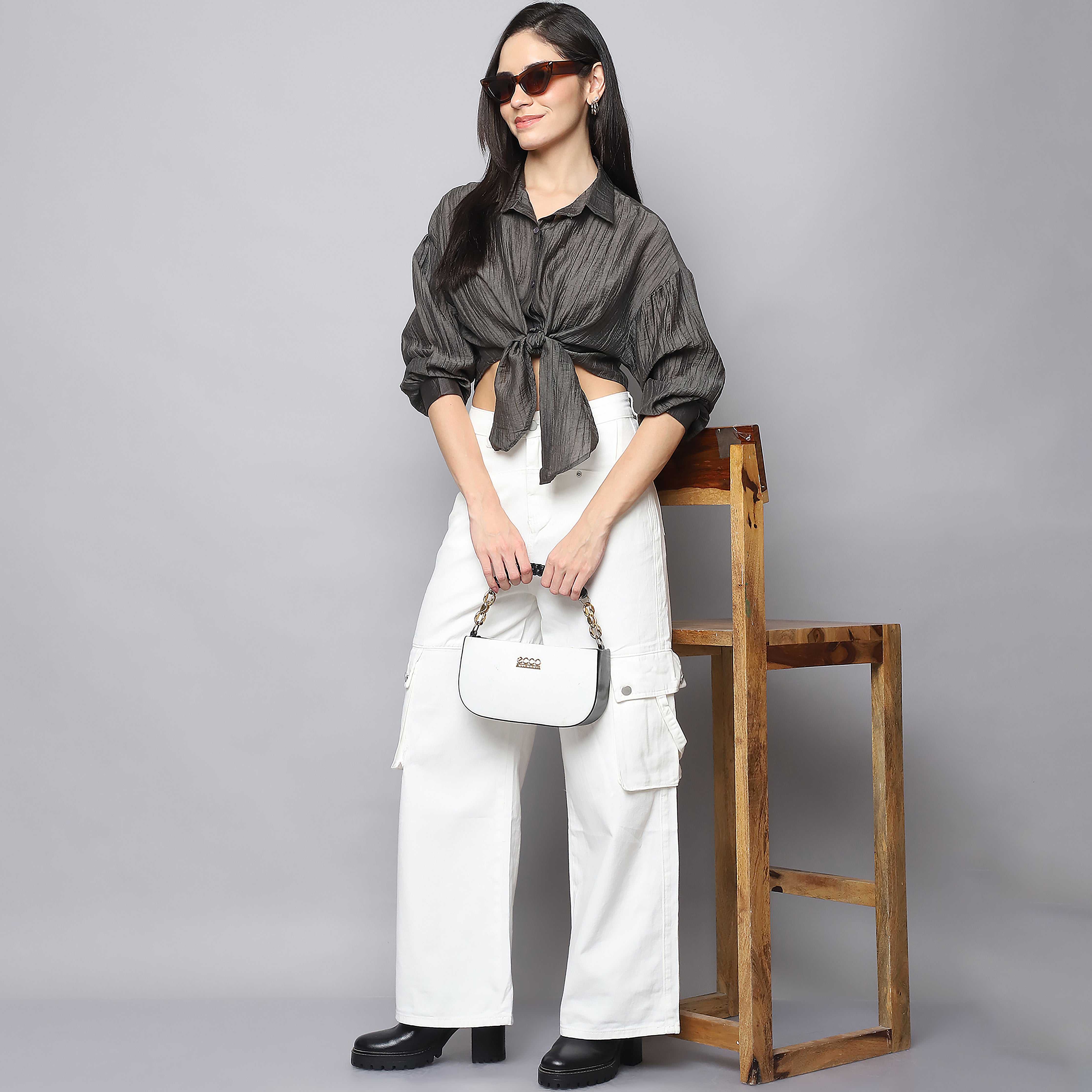 Charcoal Crush Oversized Shirt