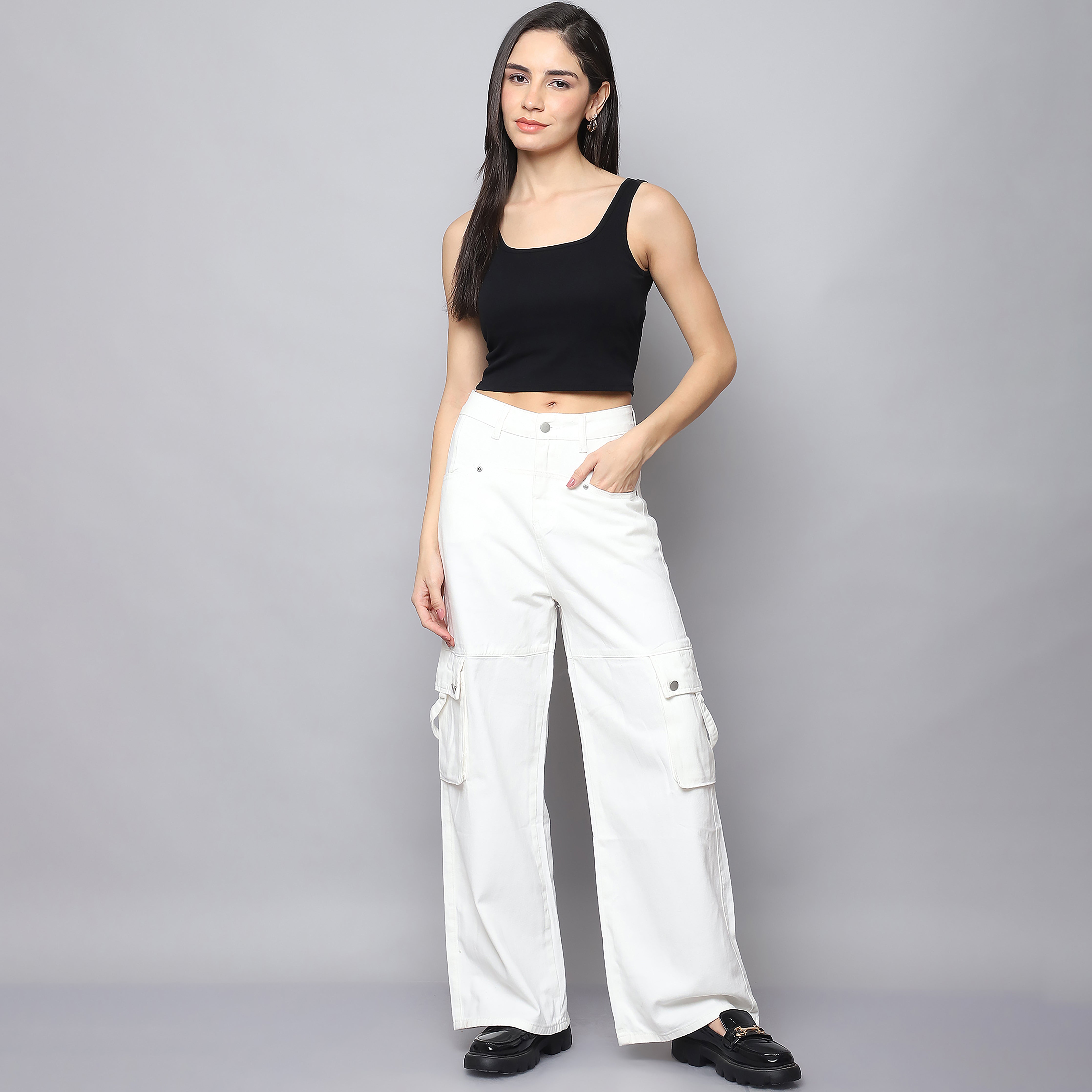 Straight Fit Cargo Pant – Off White