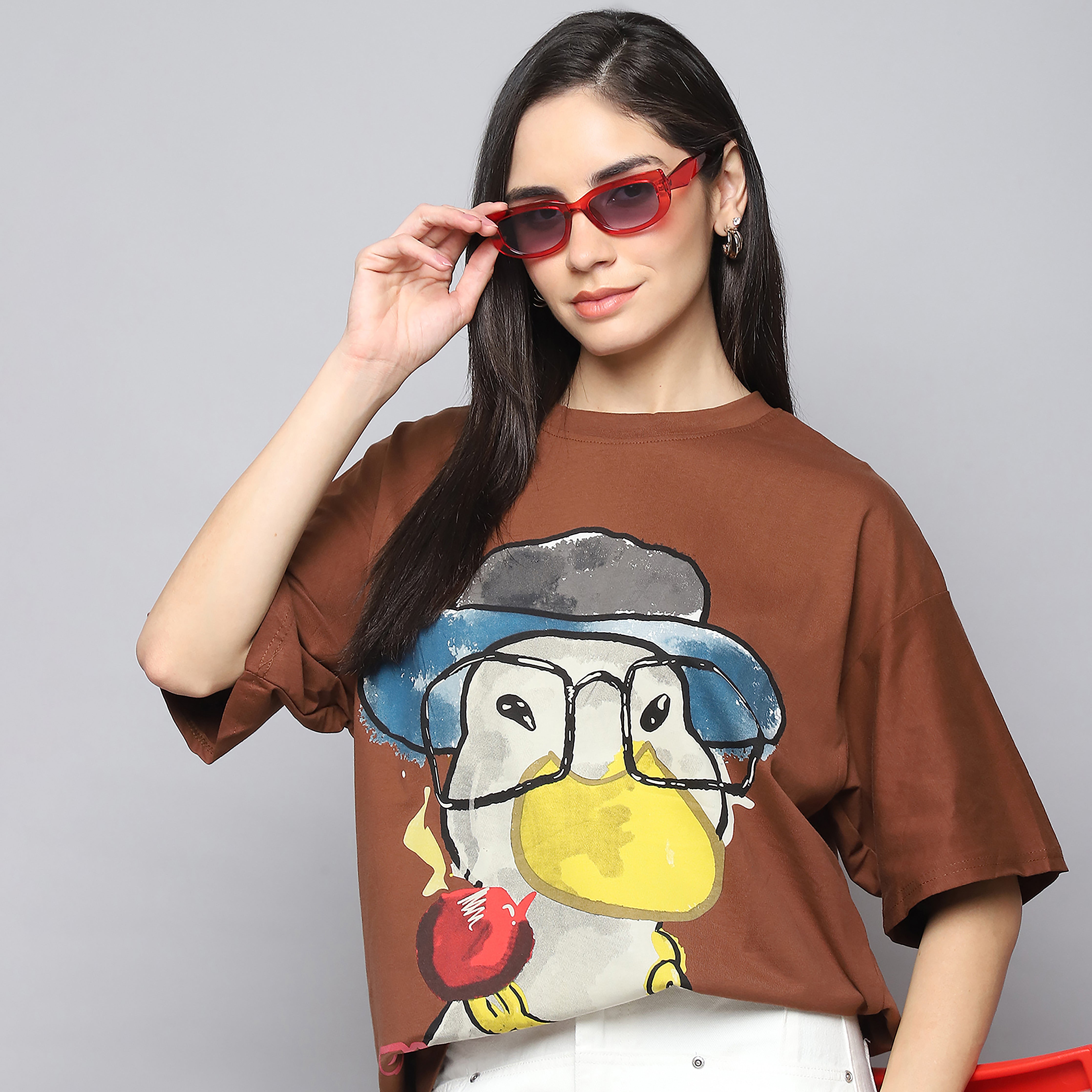 Funky Duck Oversized Graphic Tee