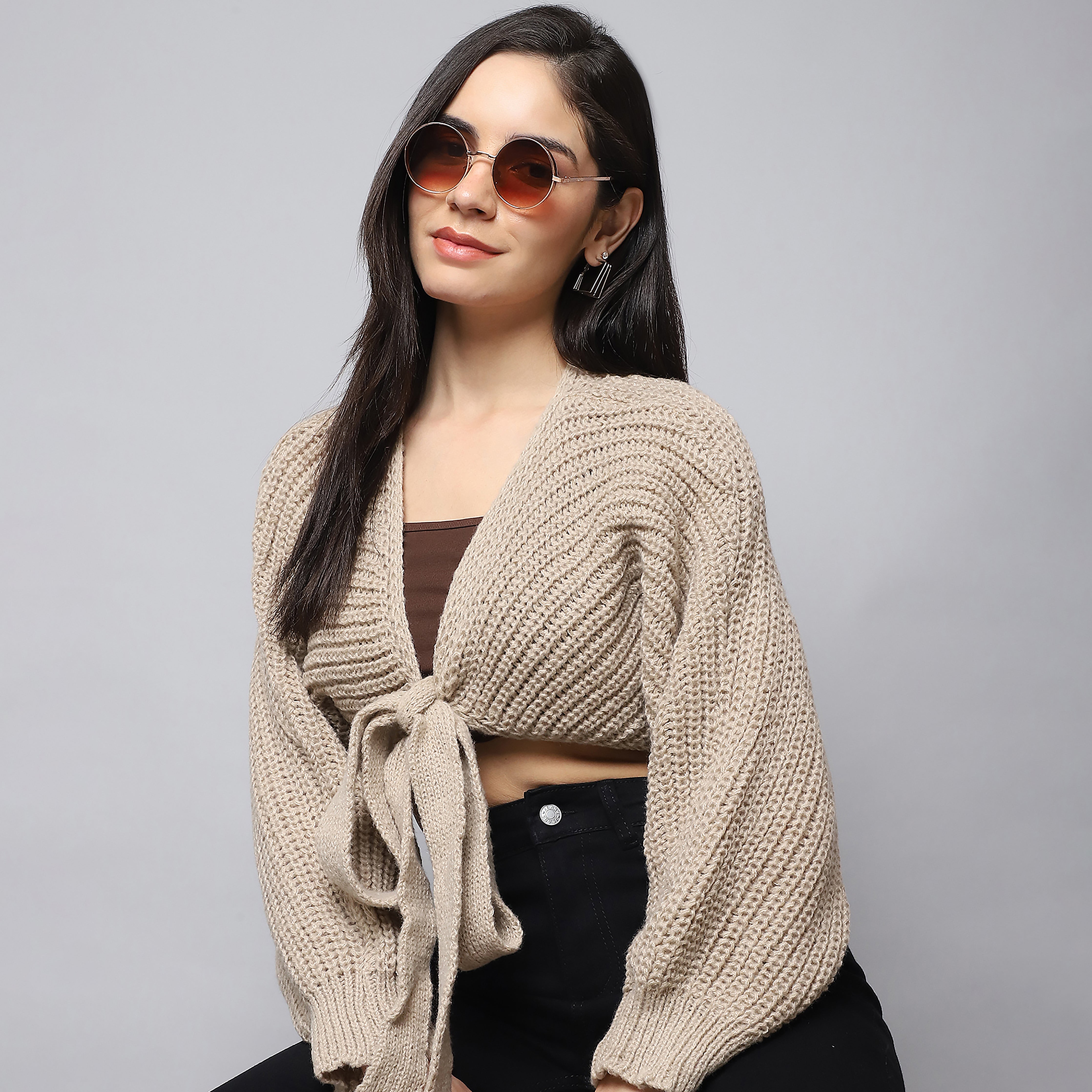Women's Beige Woolen Shrug