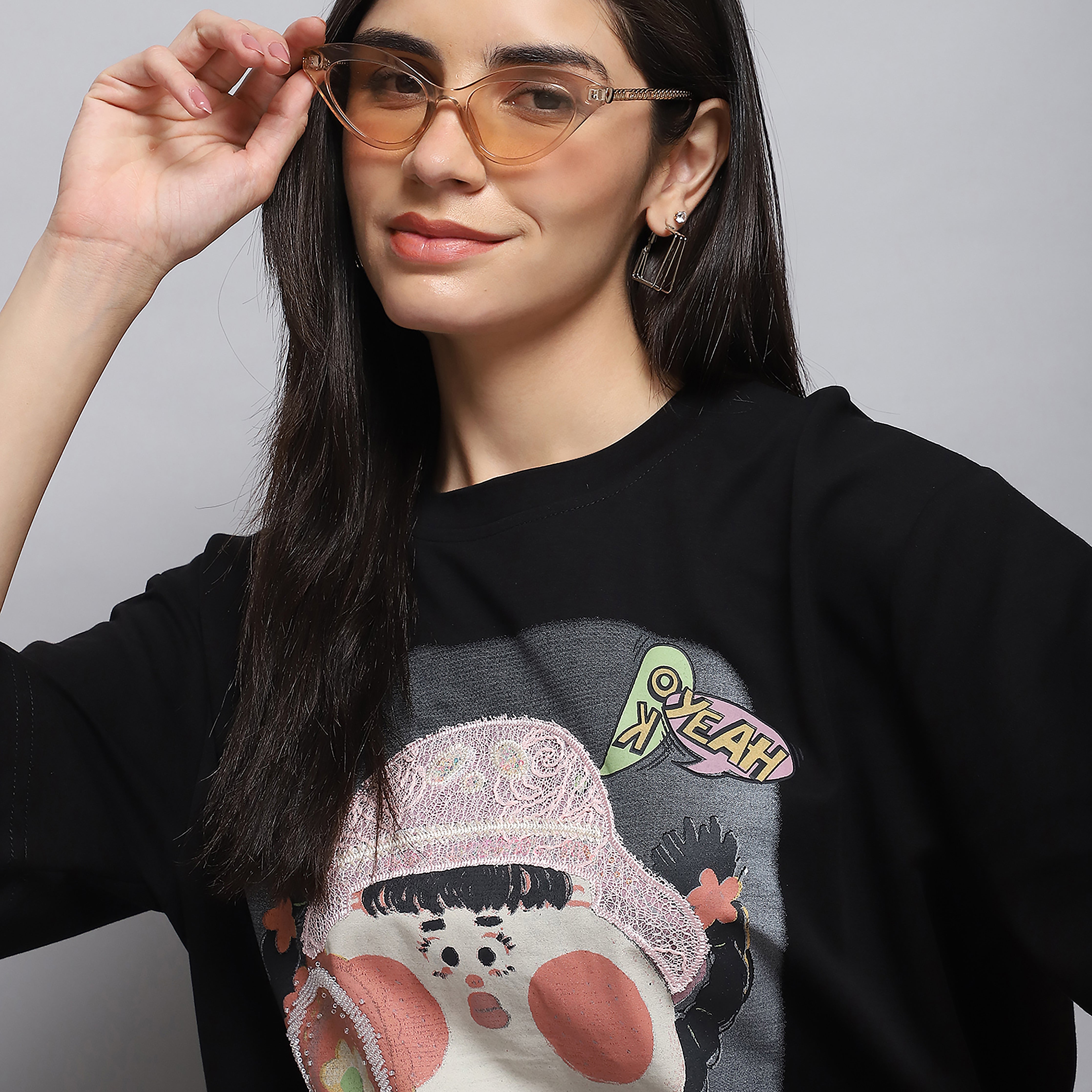 Women's Black Oversized T-Shirt