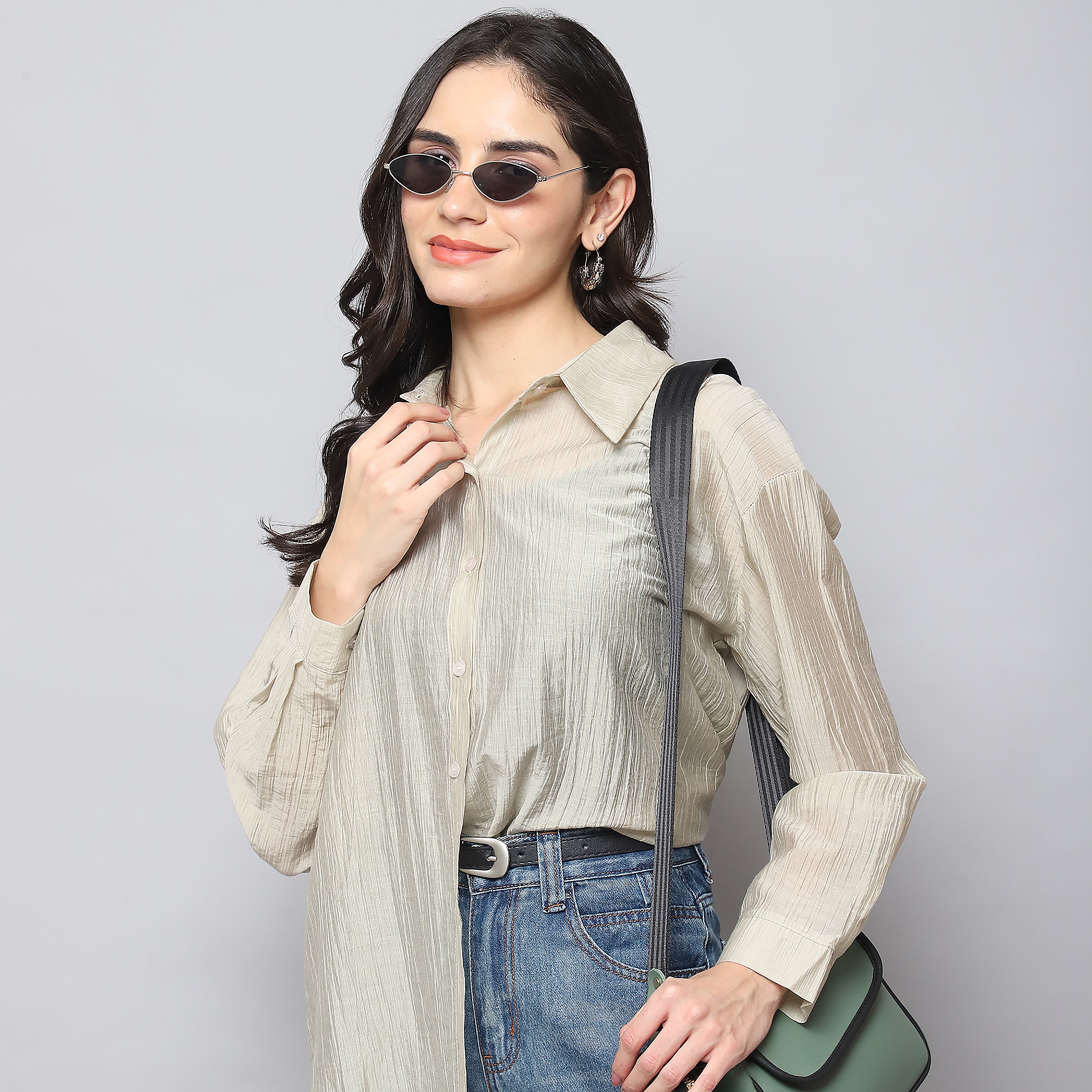 Oversized Shirt-olive hue
