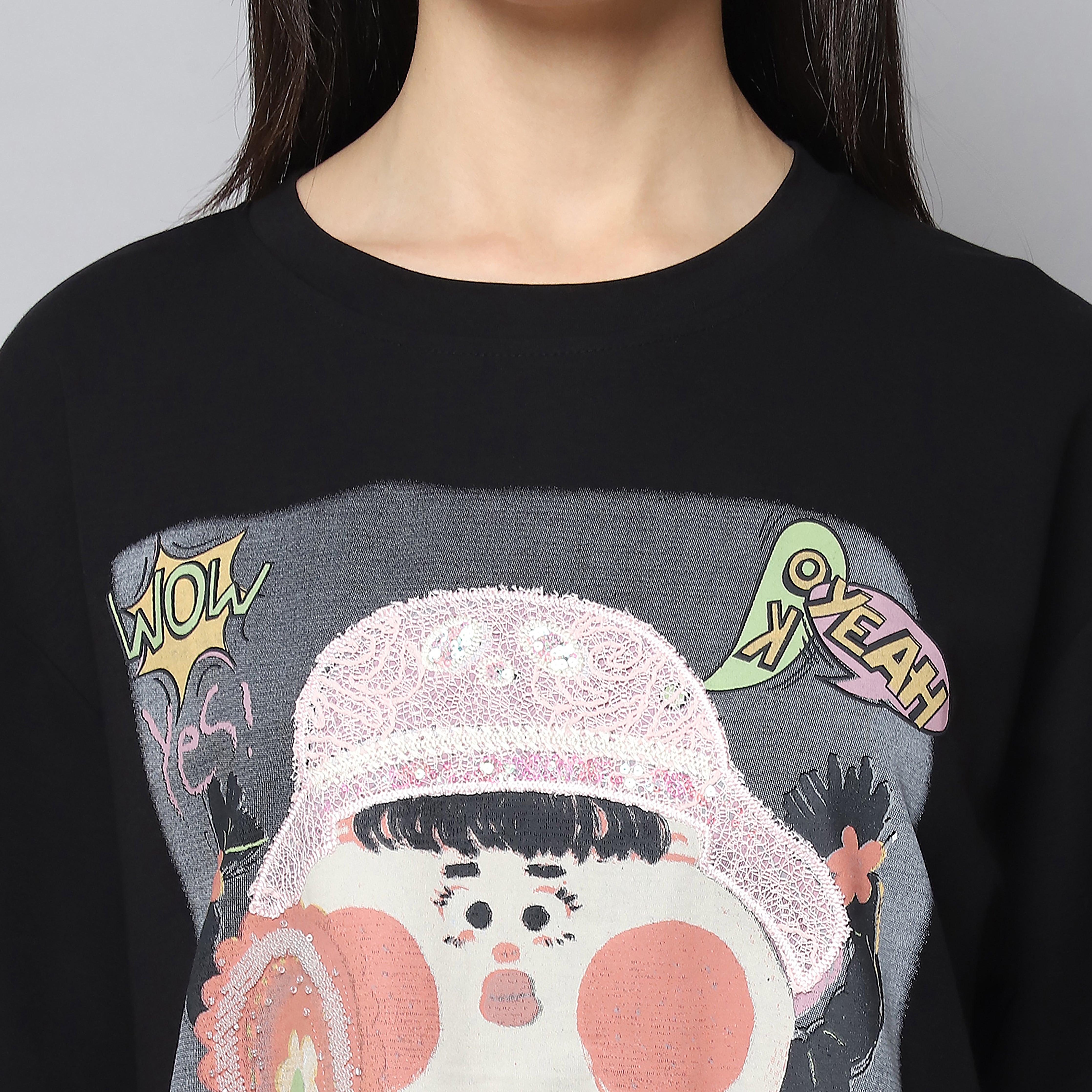 Women's Black Oversized T-Shirt
