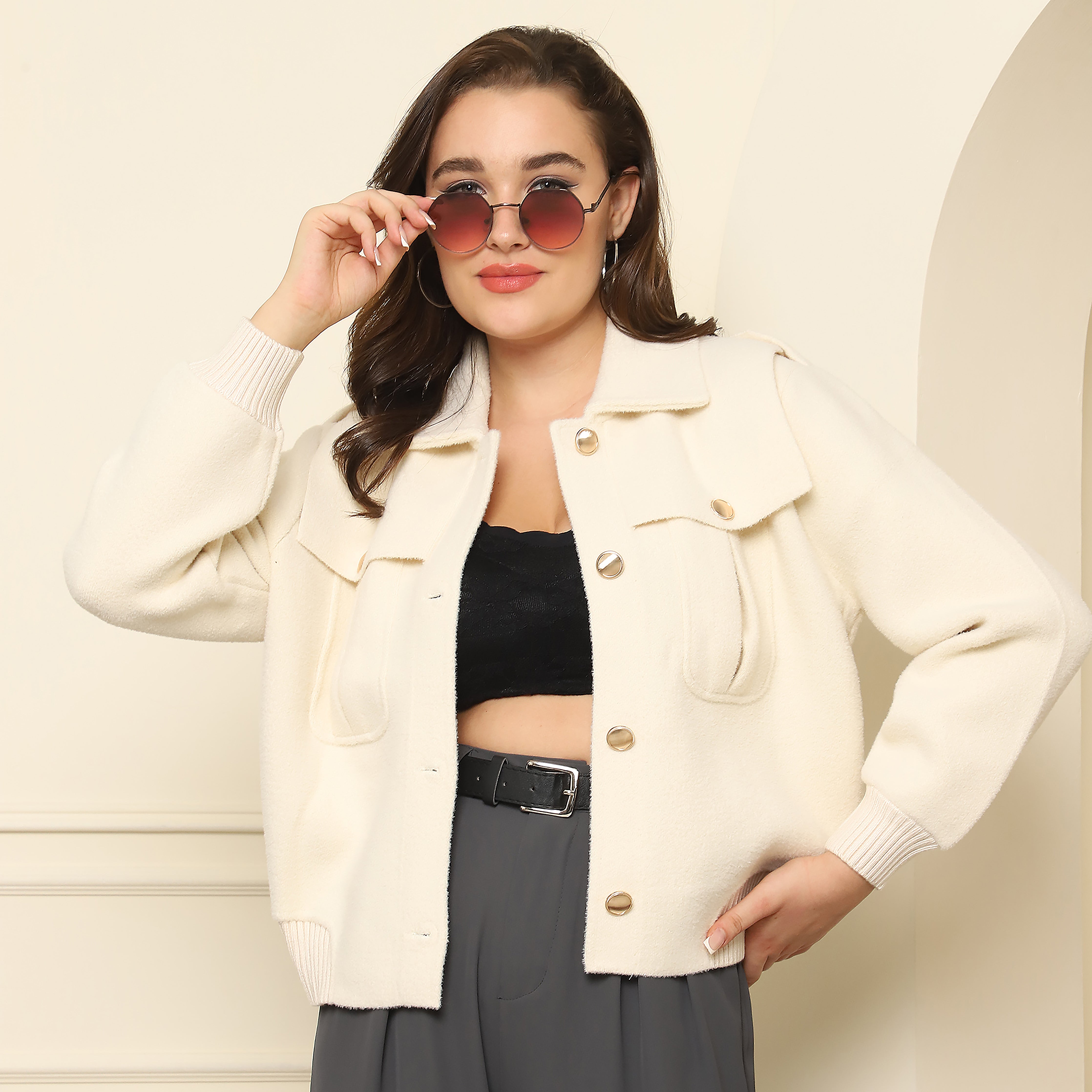 Jacket Cream Color for women