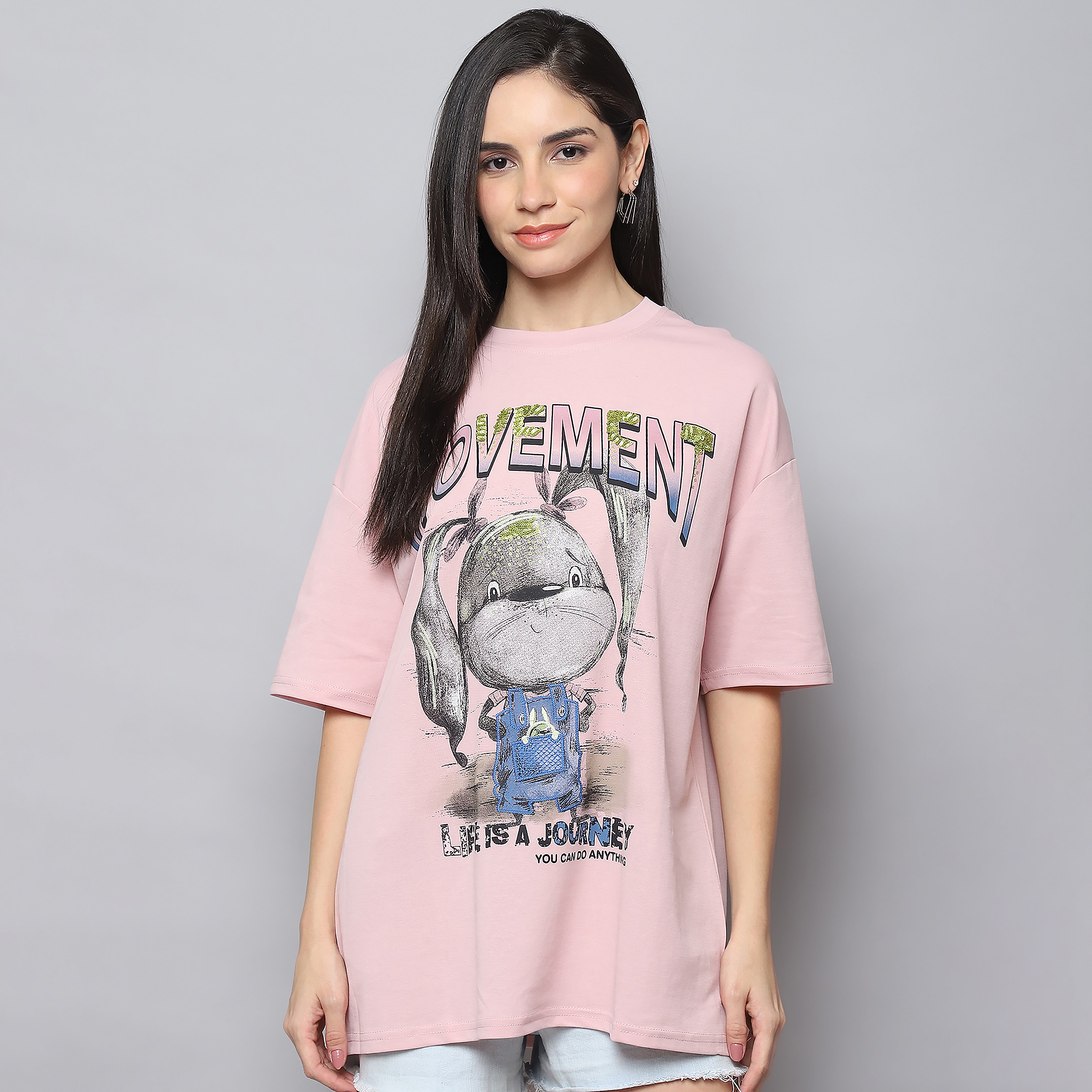 Women's Blush Pink Oversized T-Shirt