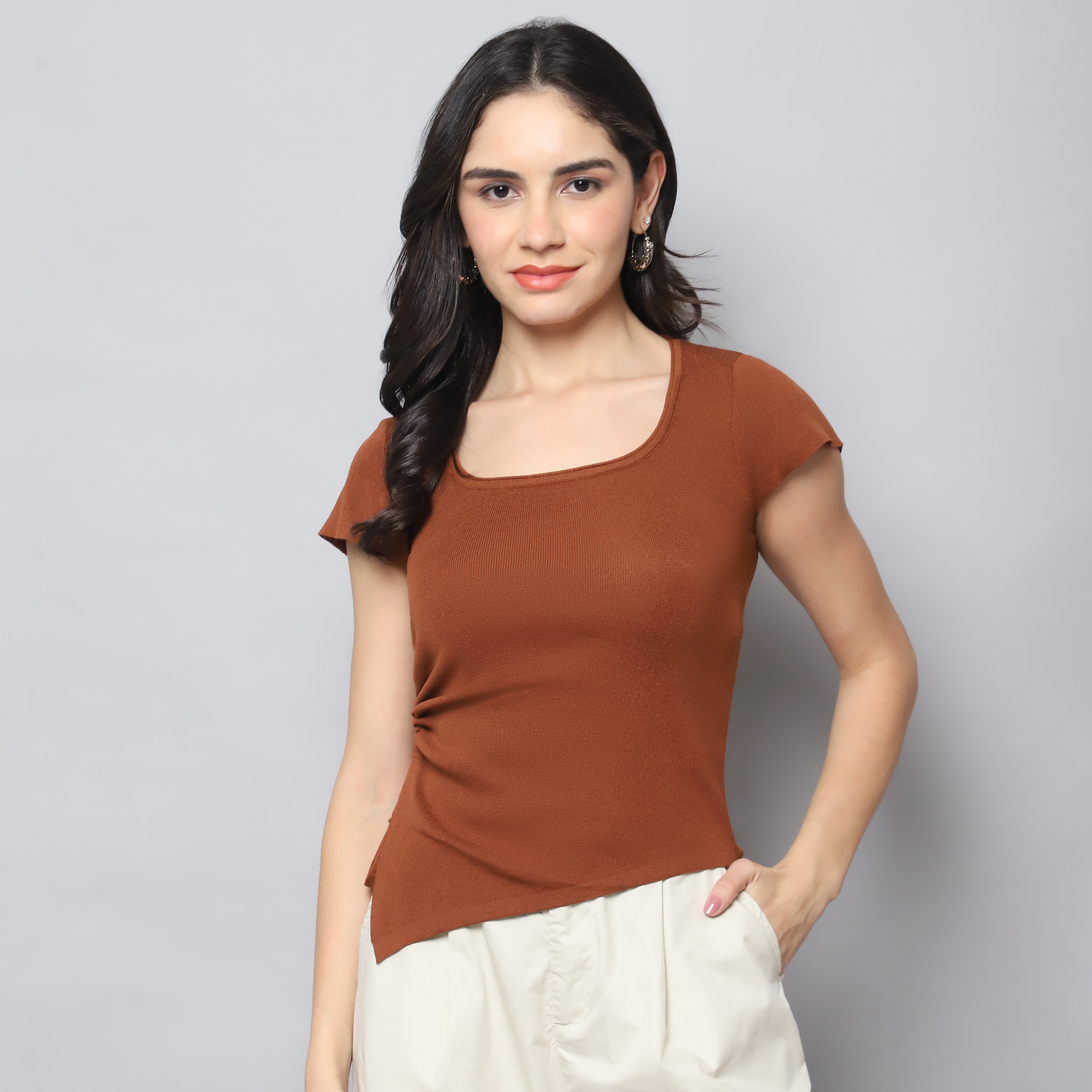 Rust Knitted Top