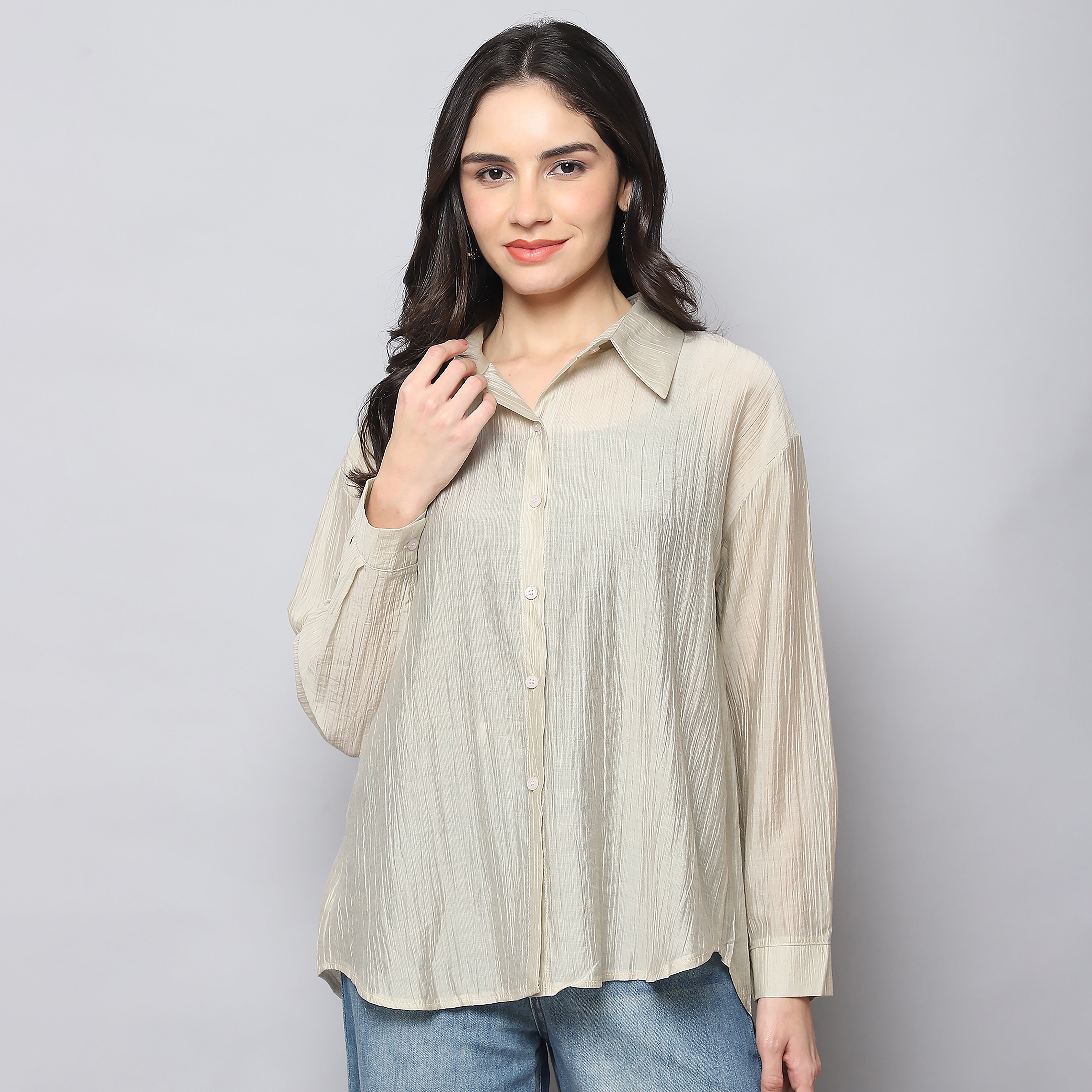 Oversized Shirt-olive hue