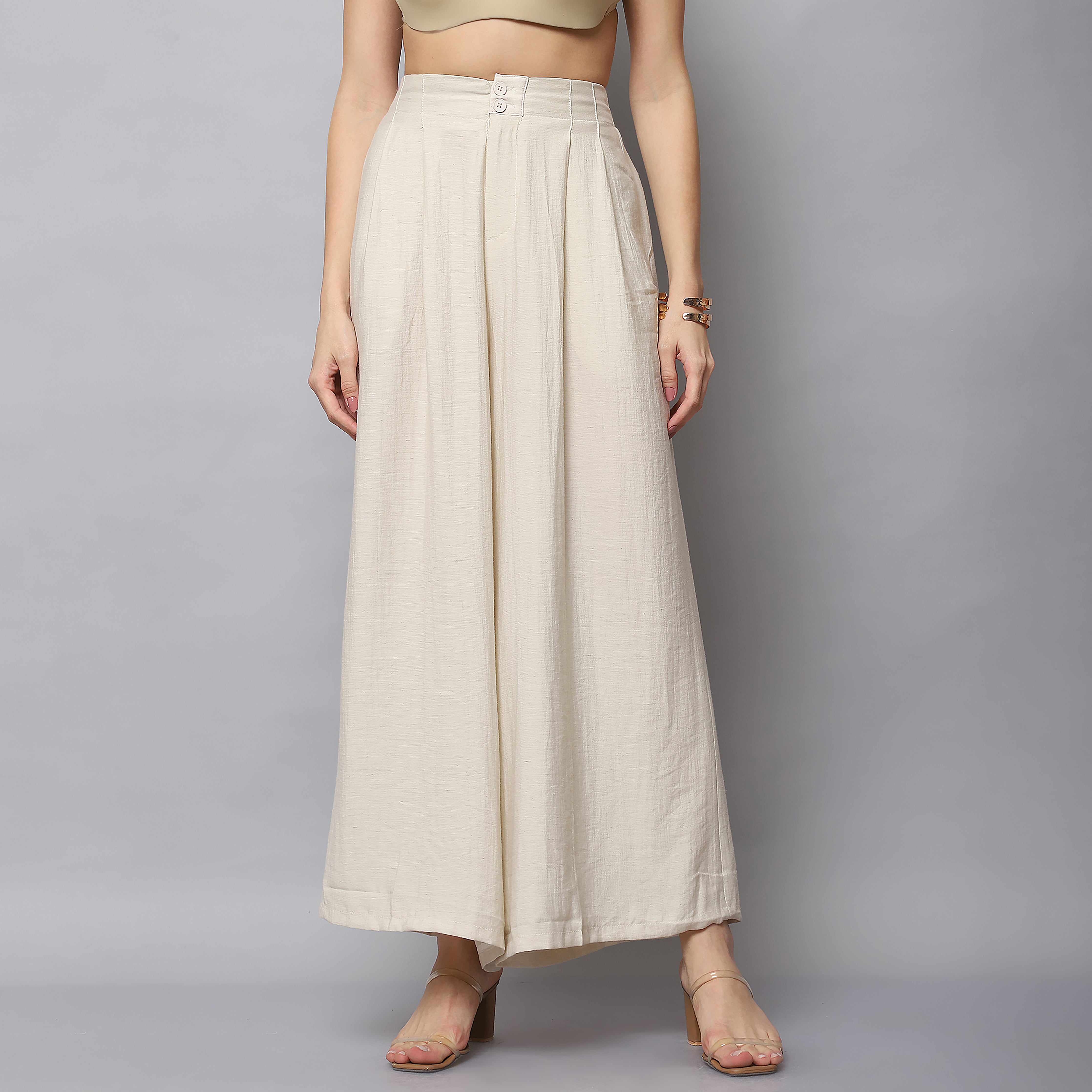 Flared Pleated Trouser