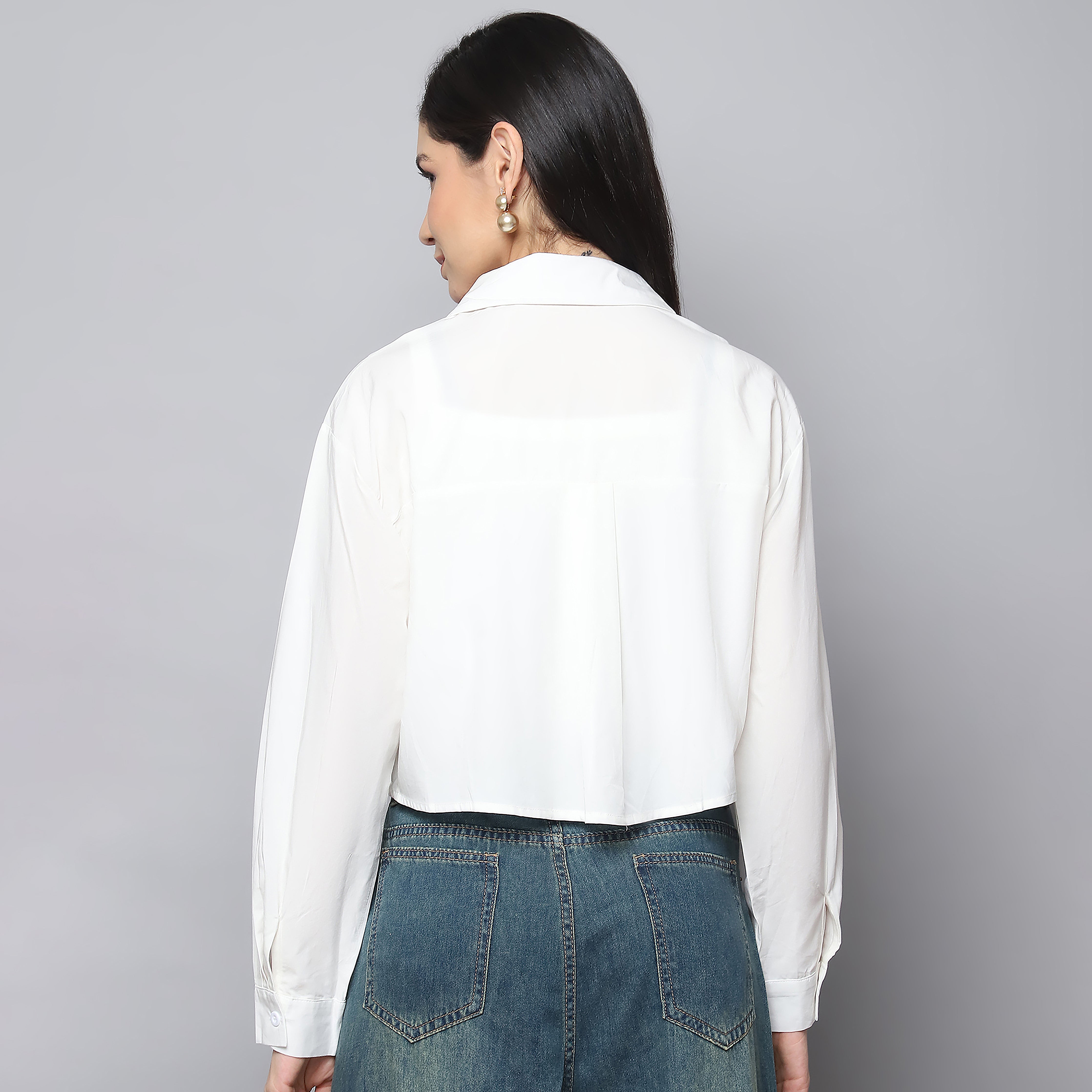 Cotton Shirt with Camisole – White