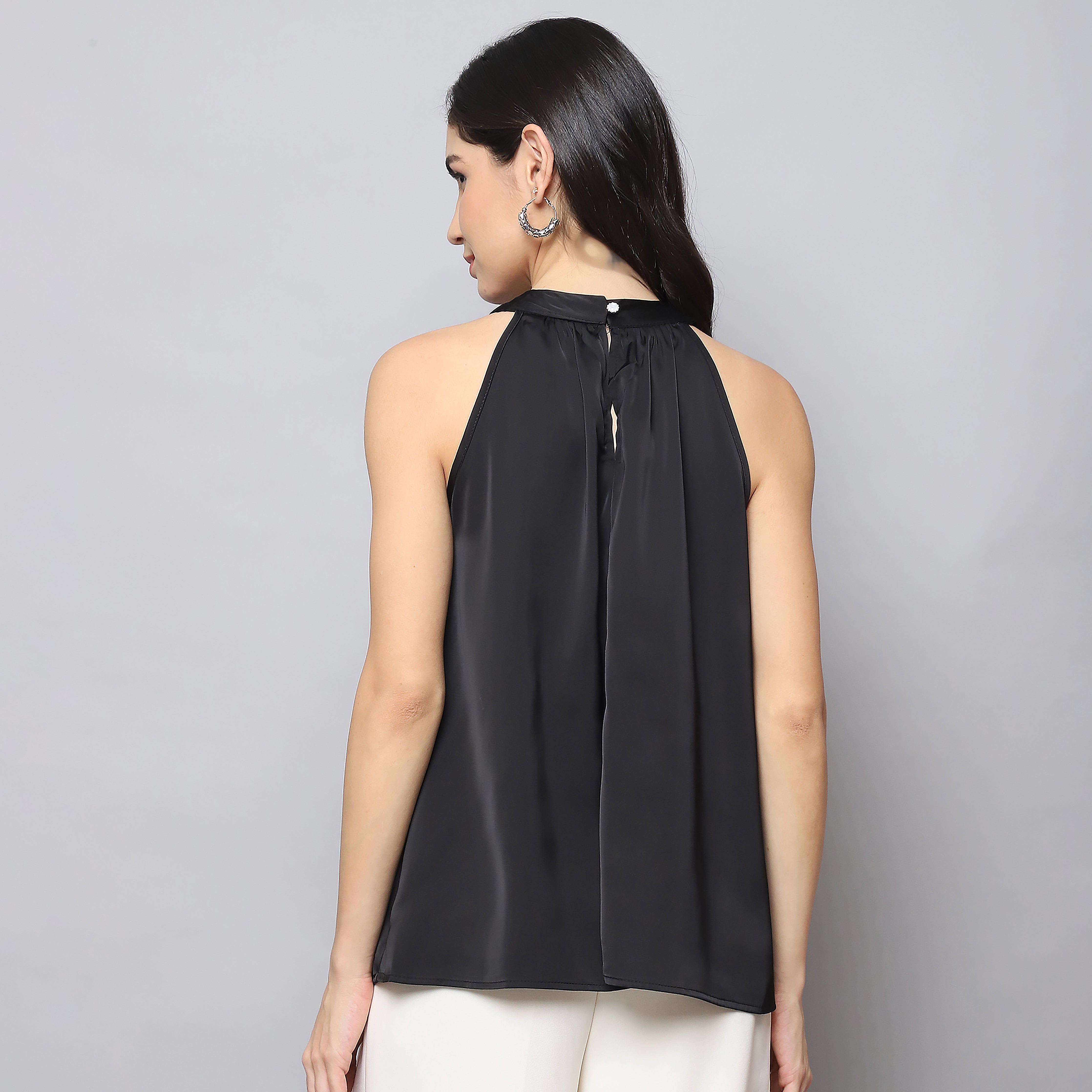 Satin Embellished Halterneck Top