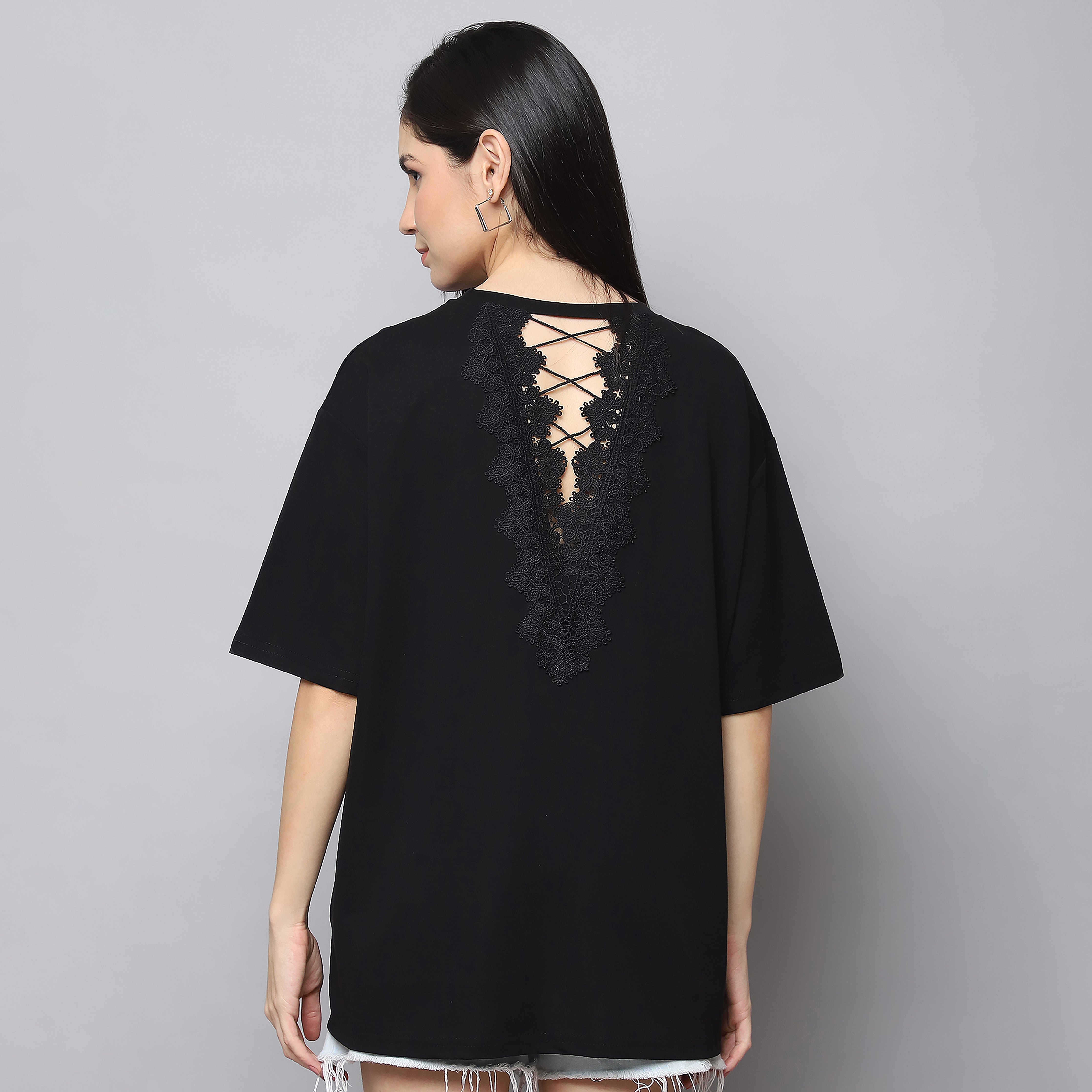 Women's Black Oversized T-Shirt