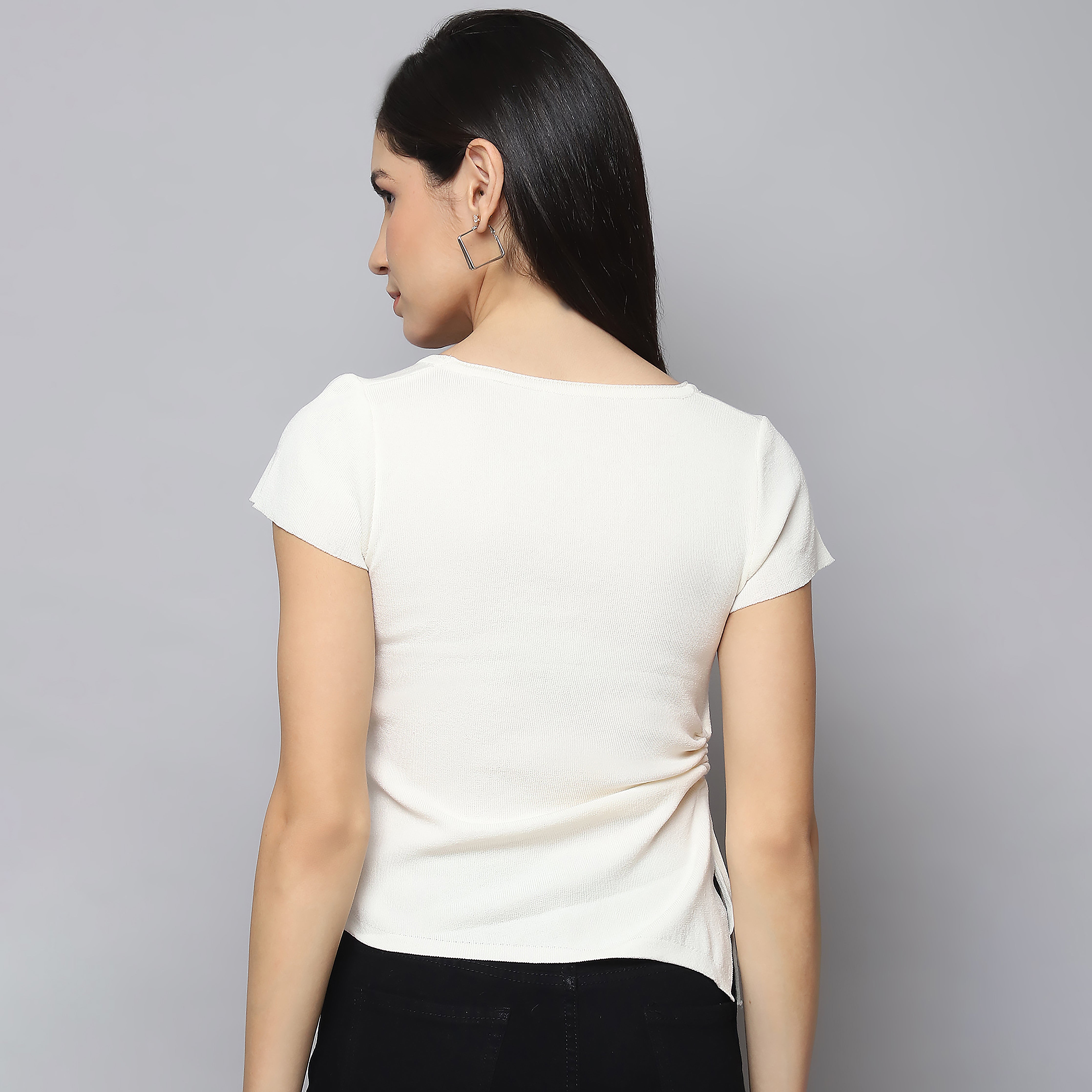 Women's White Knitted Top