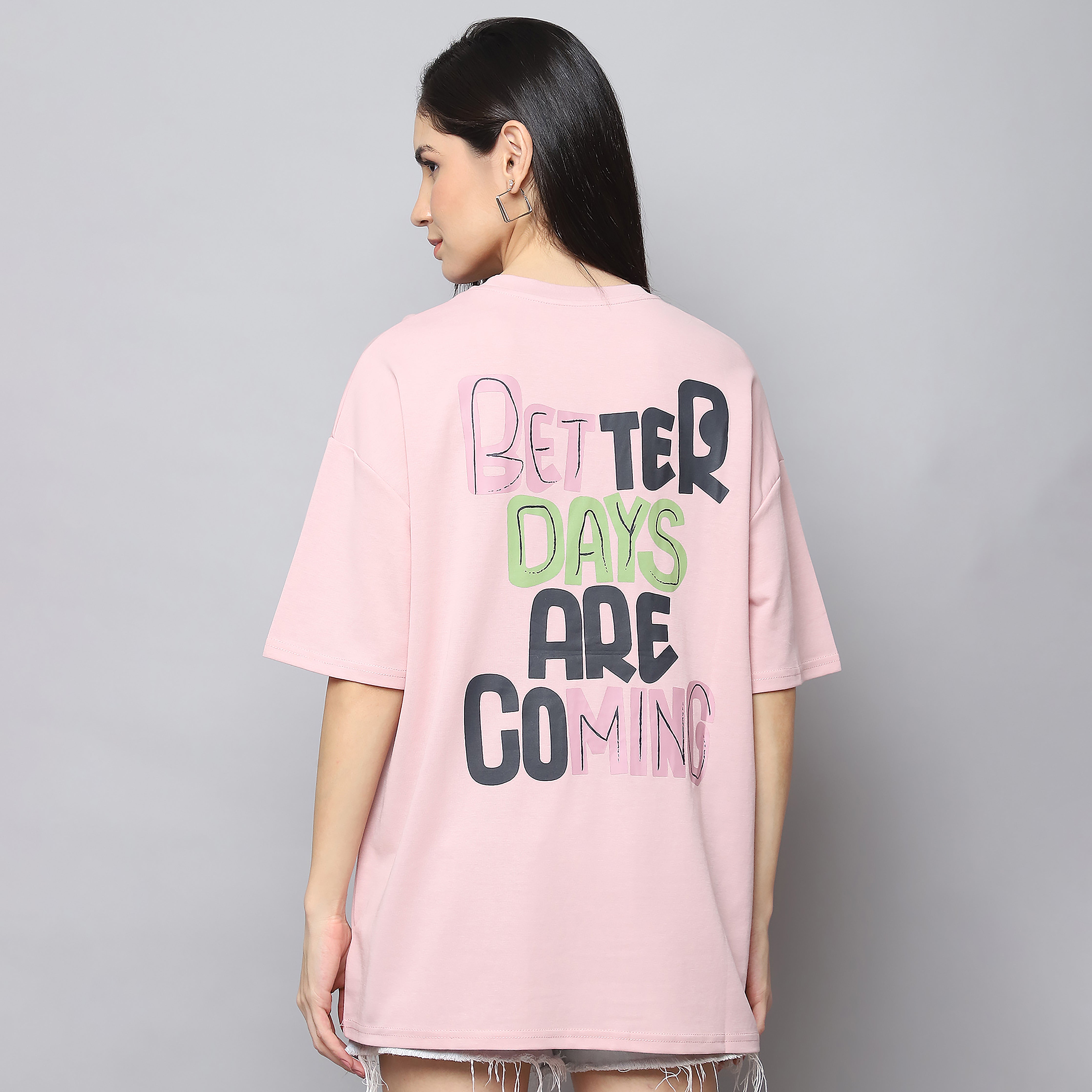 Women's Blush Pink Oversized T-Shirt