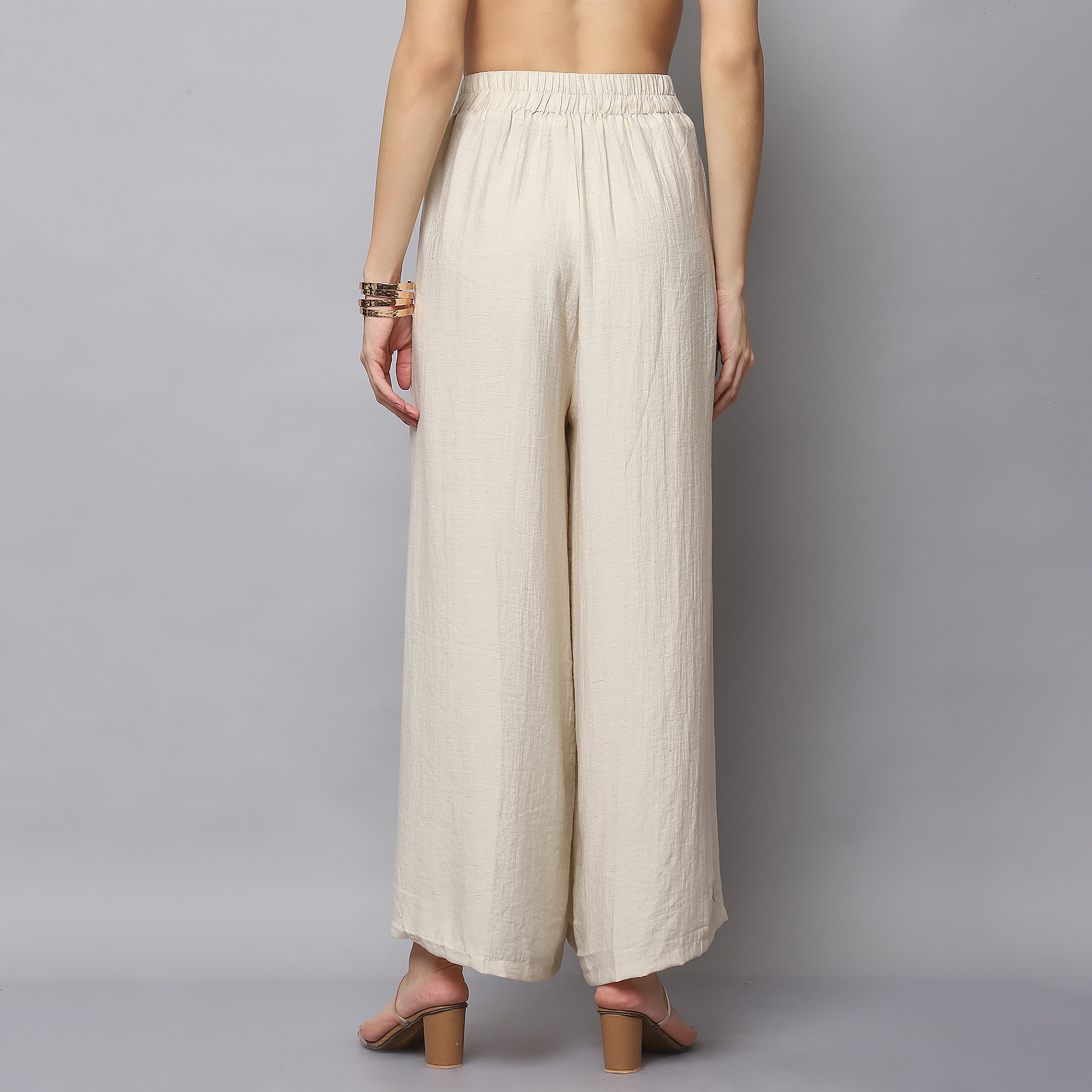 Flared Pleated Trouser