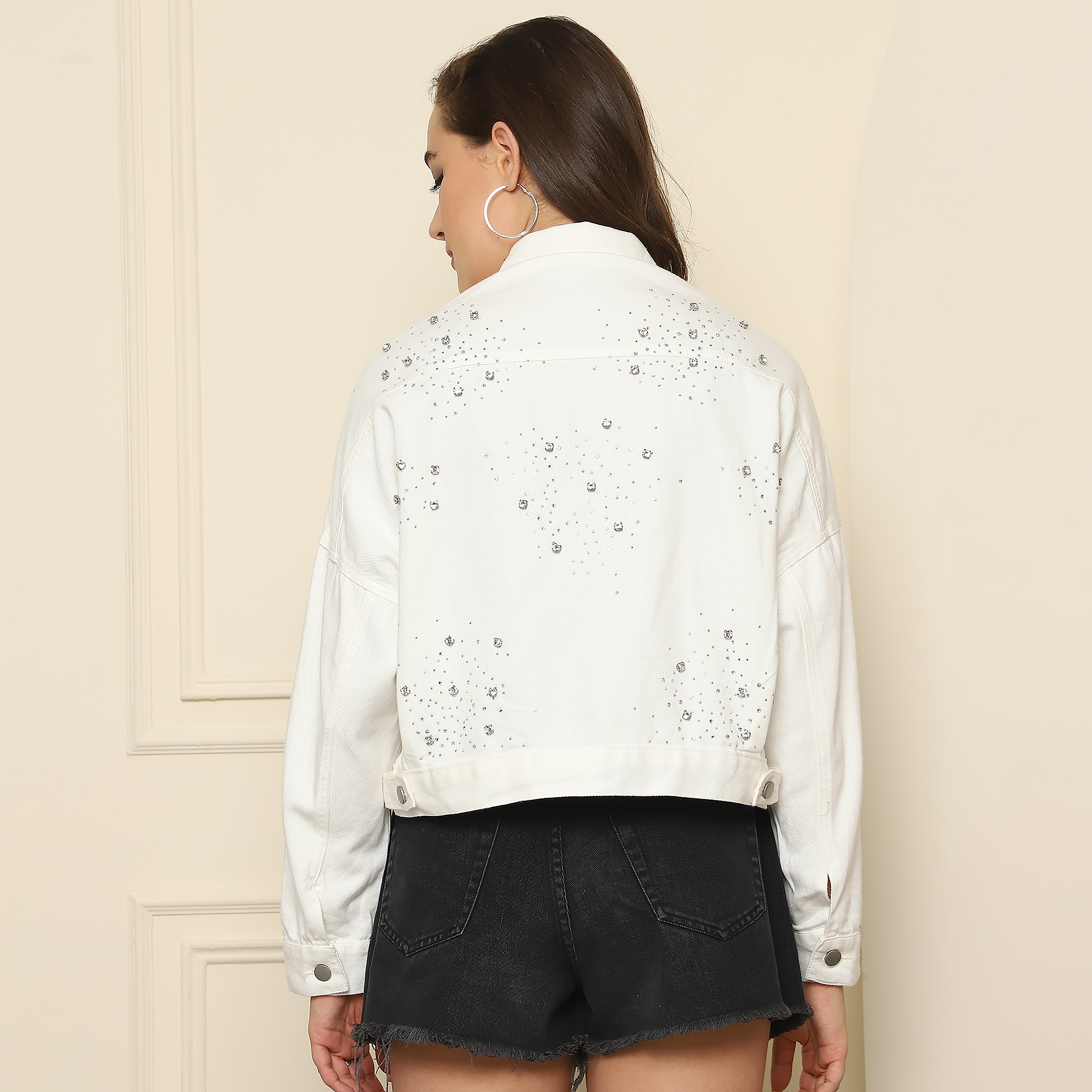 White Embellished Denim Jacket