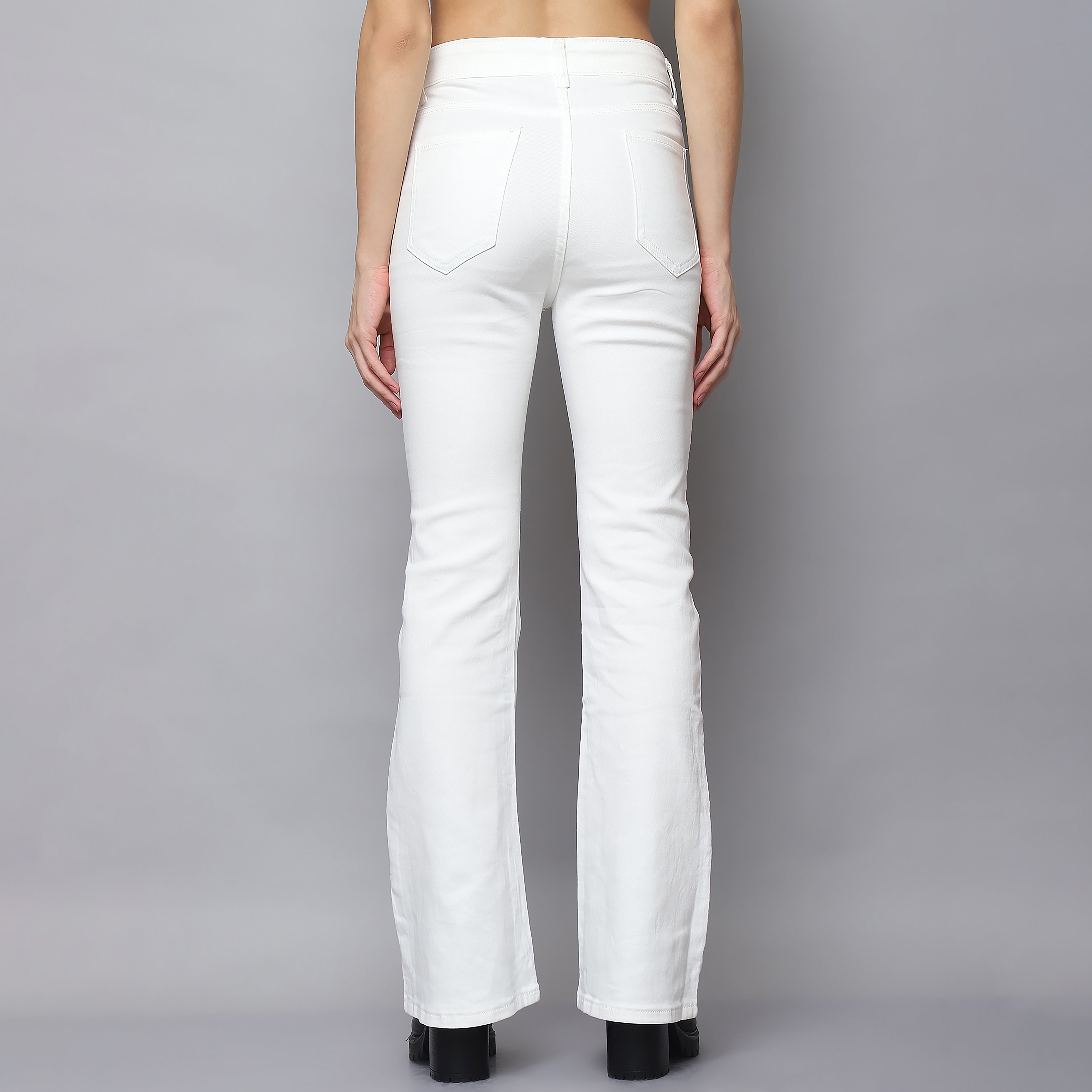 White Flair Bellbottom Jeans