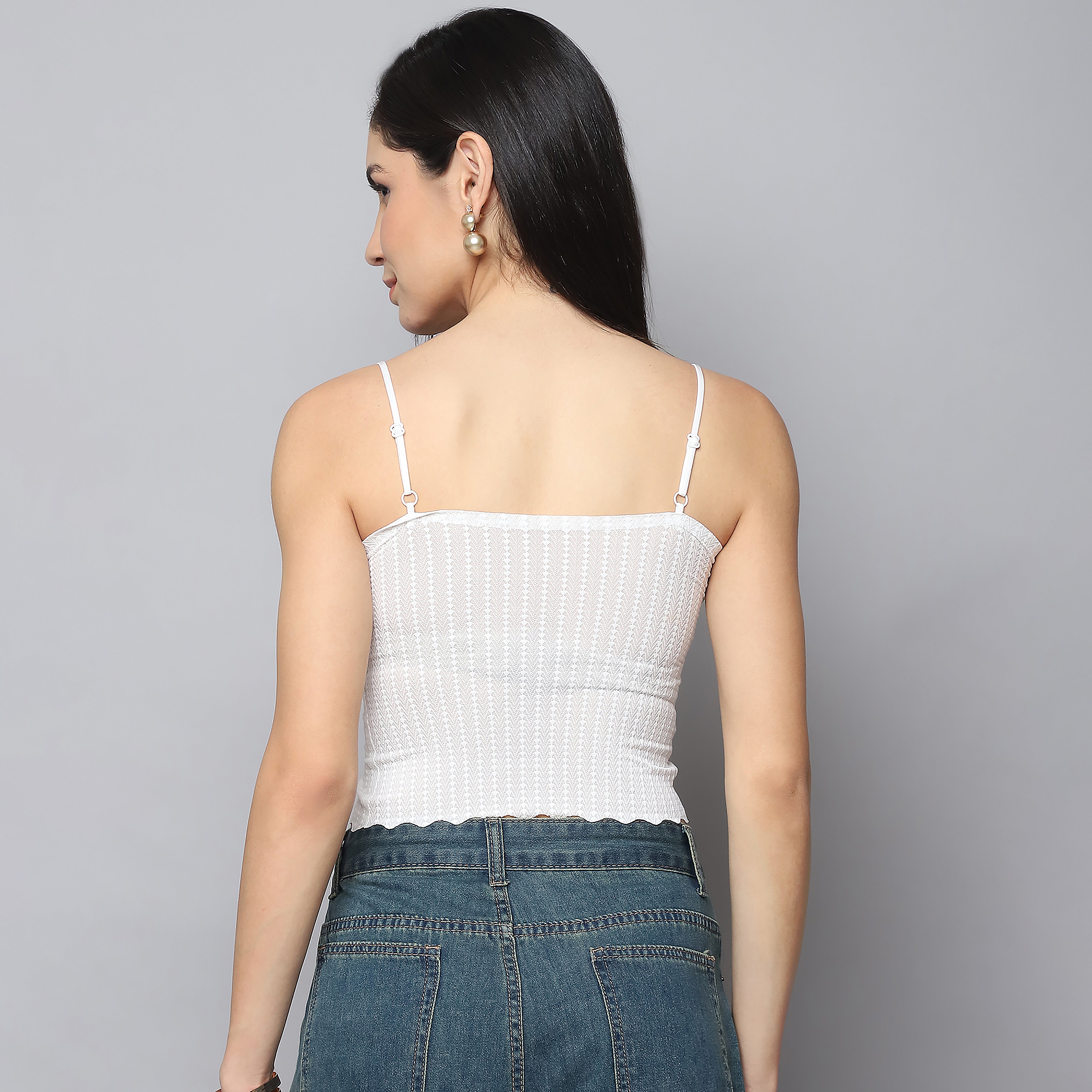 Summer Padded Crop Tank Top – White