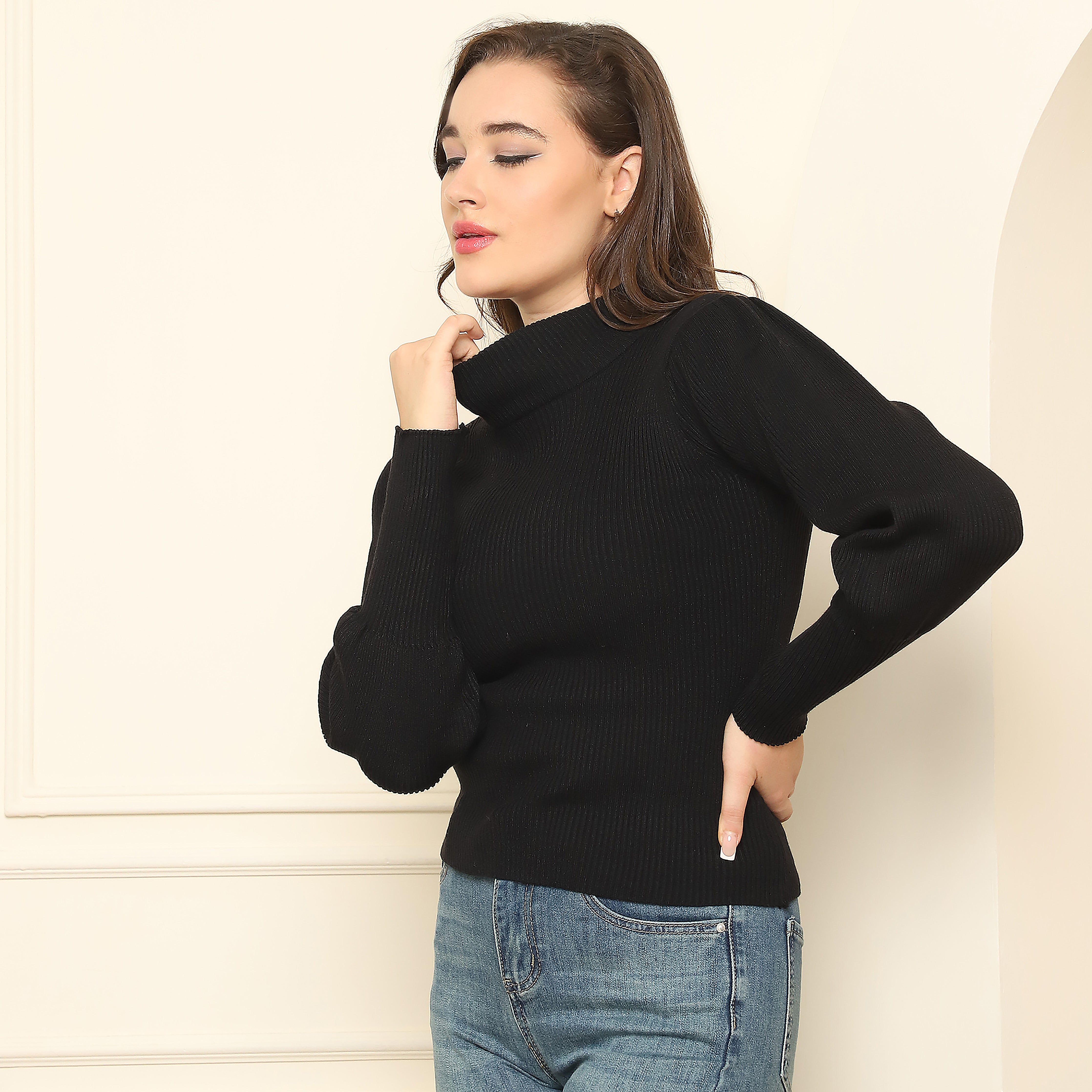 High Neck Knitted Sweater