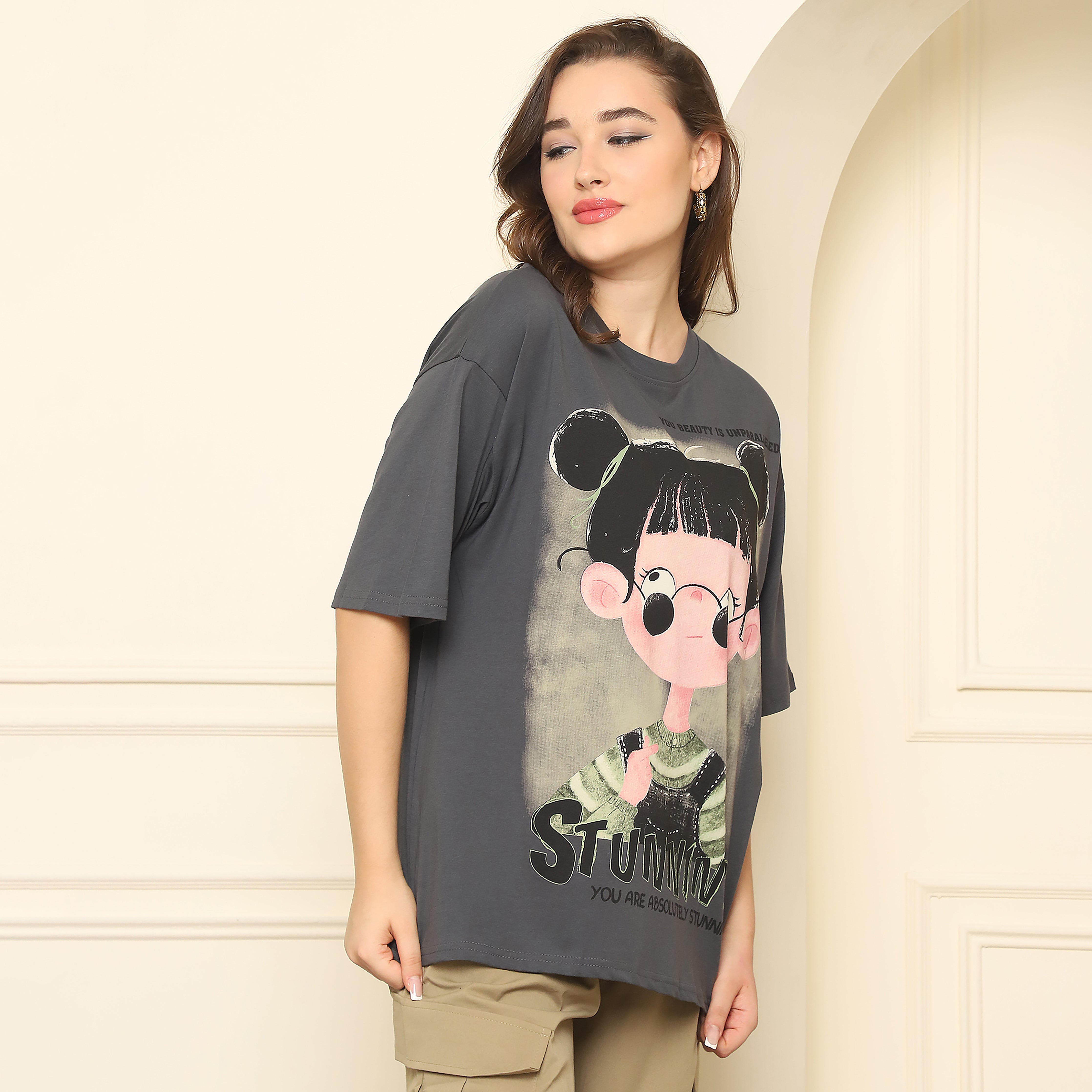 Grey Oversized T-Shirt | 100% Cotton