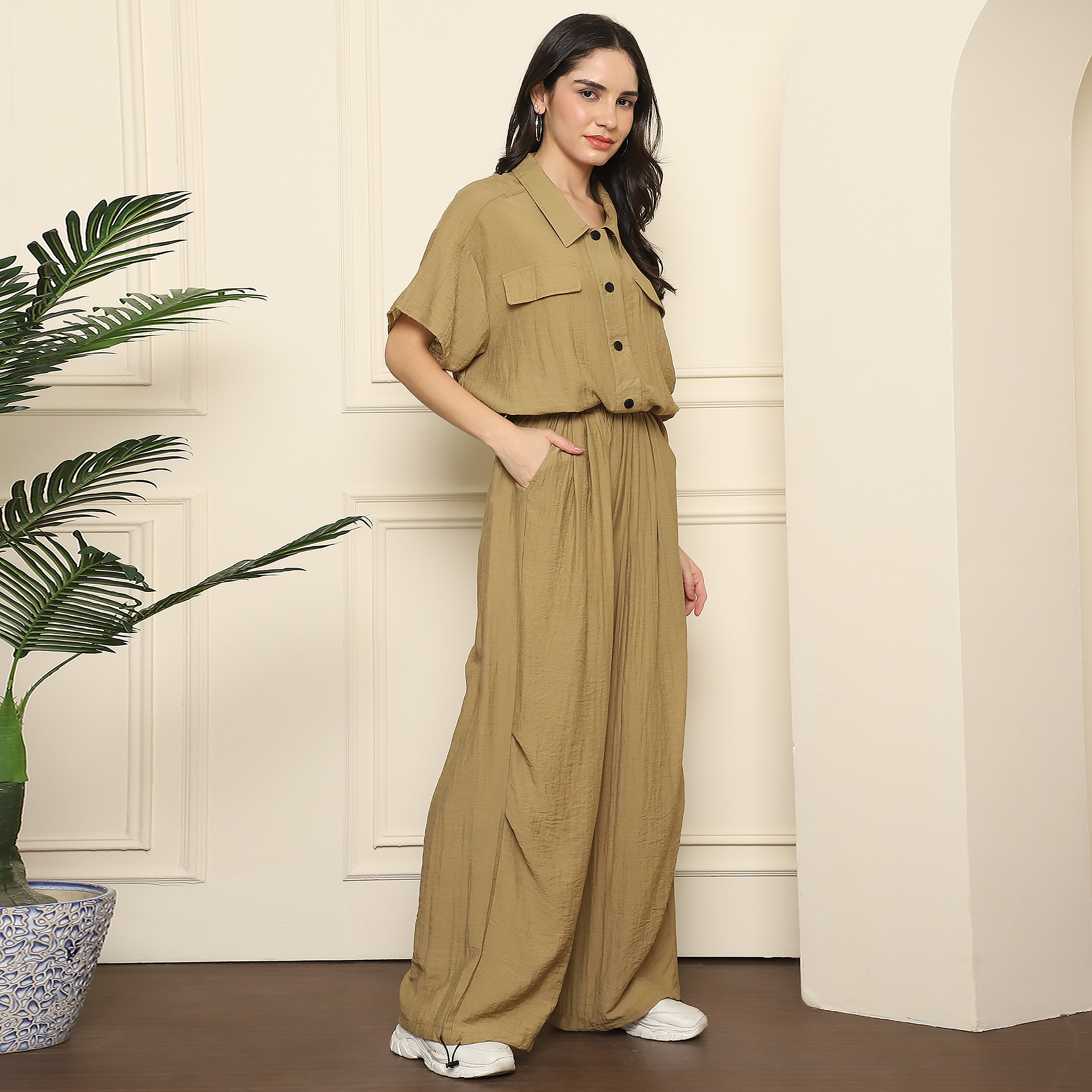 Women's Crushed Crepe Co-ord Set