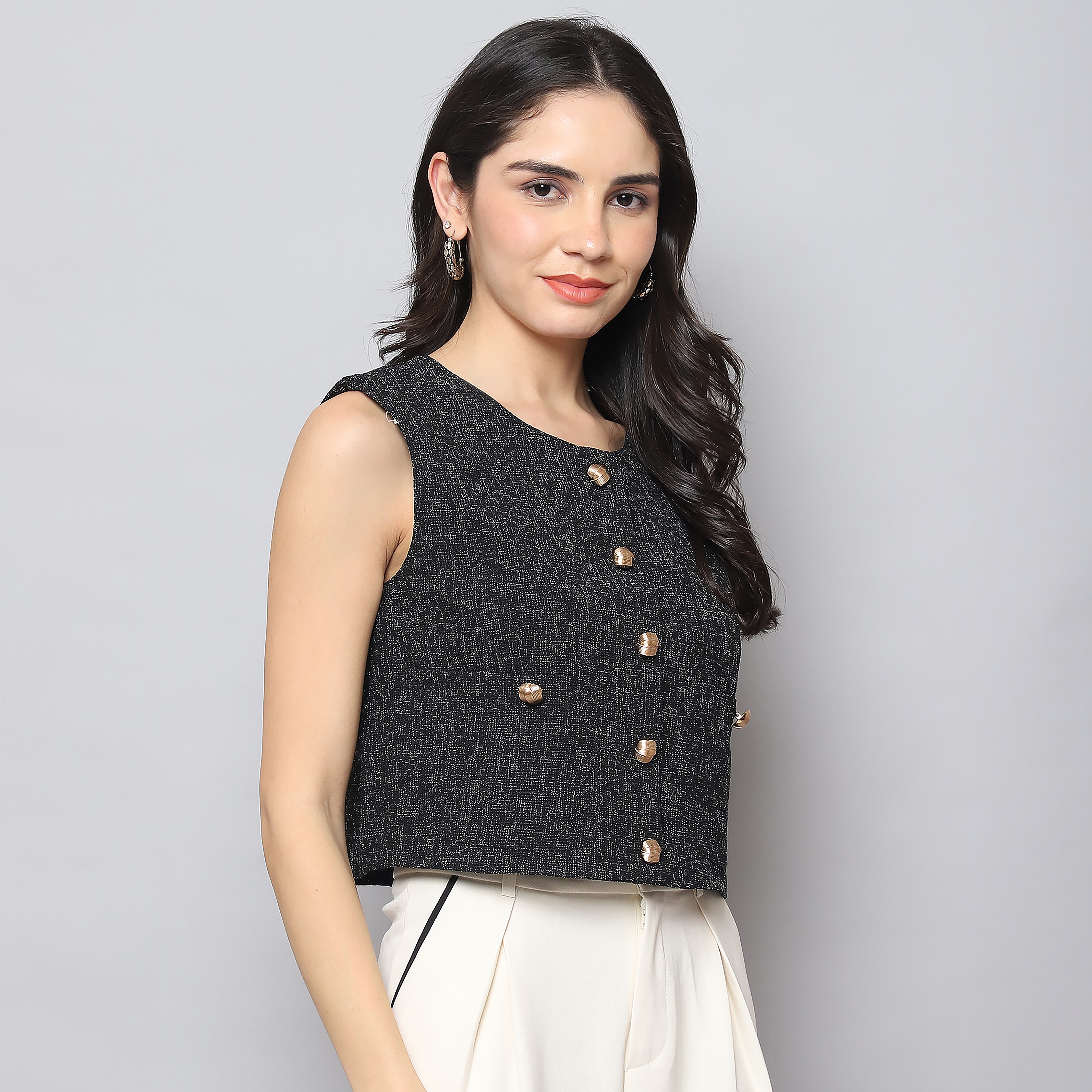 Jacquard Vest Top