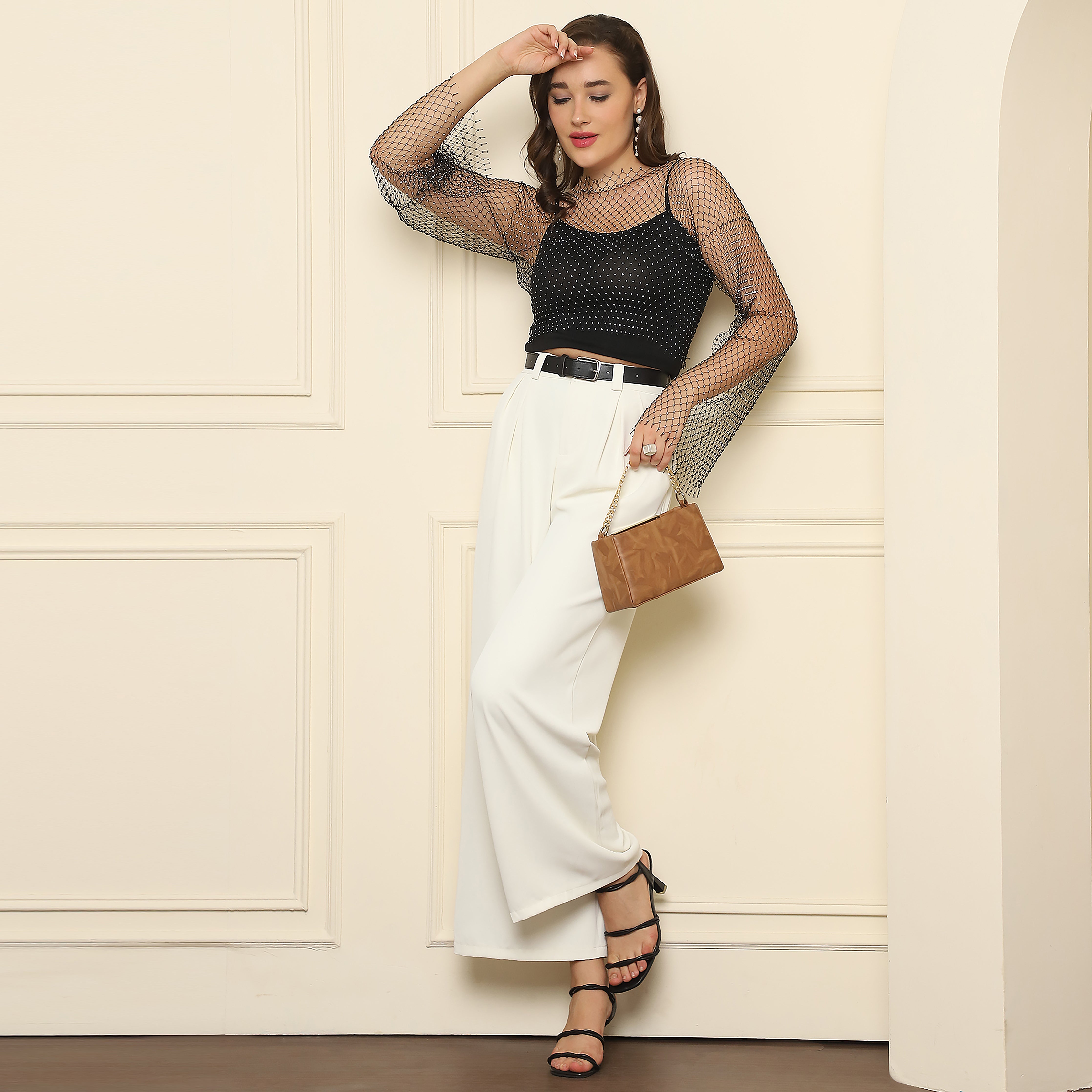 Korean Style High-Waist Trousers – Off White