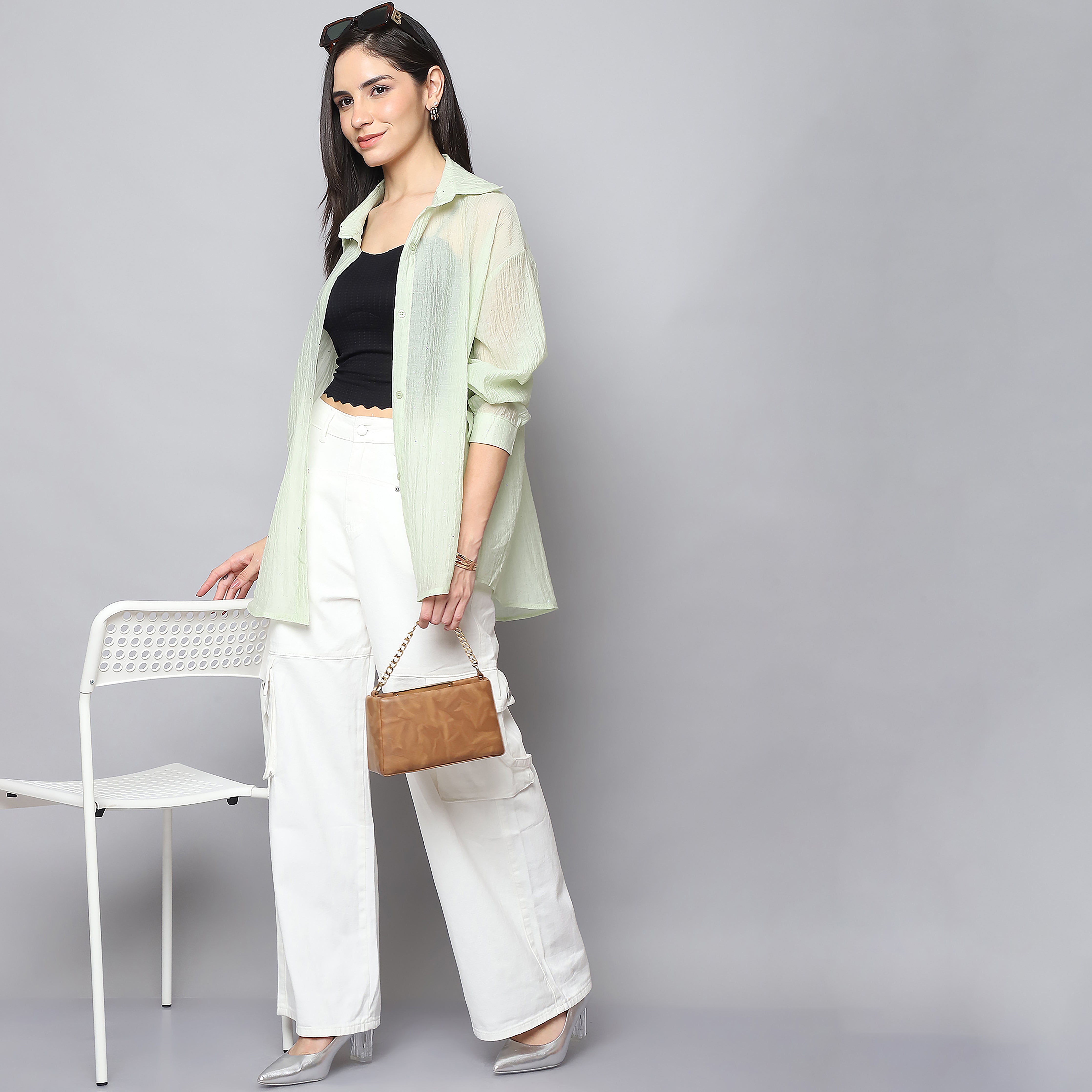 Mint Breeze Oversized Shirt