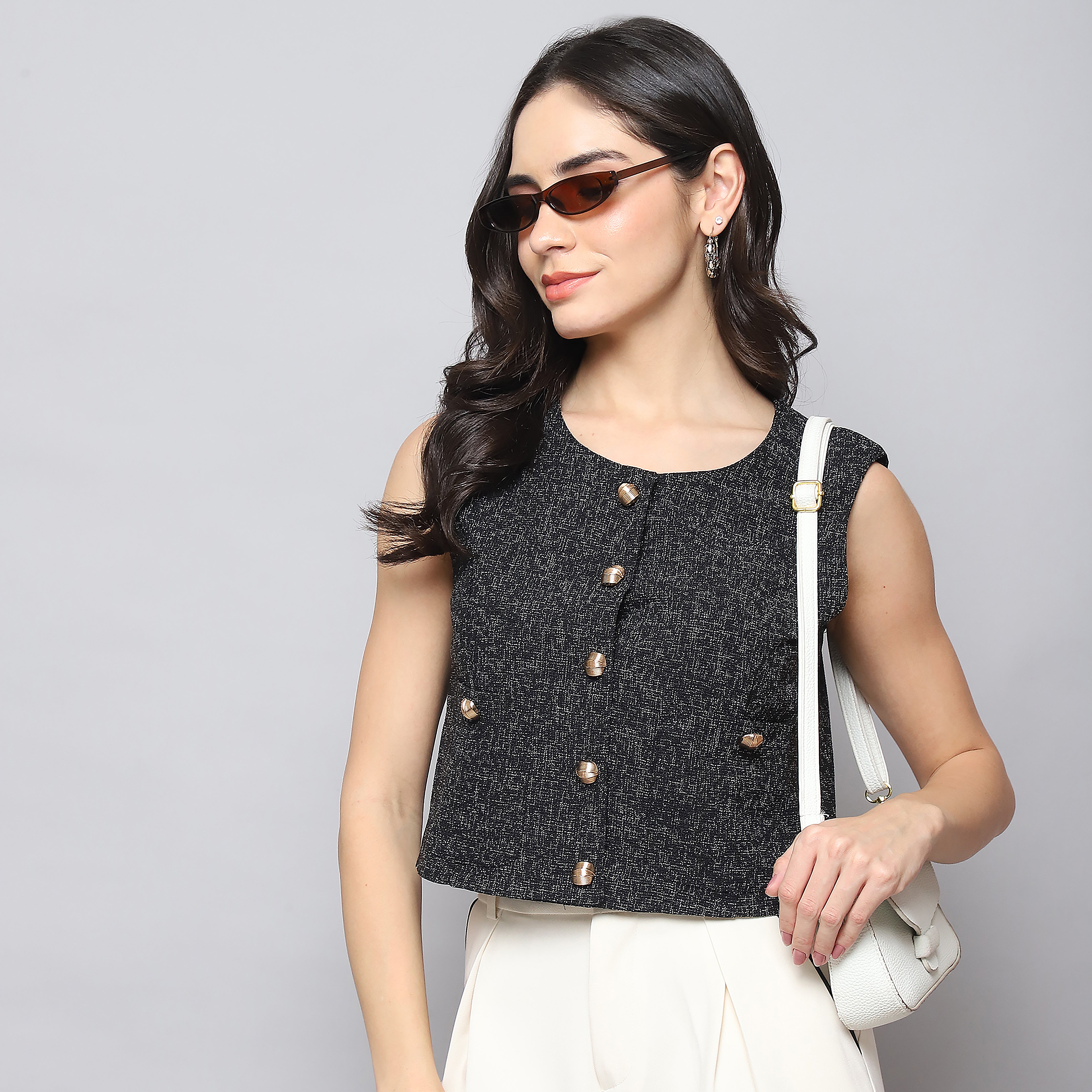 Jacquard Vest Top