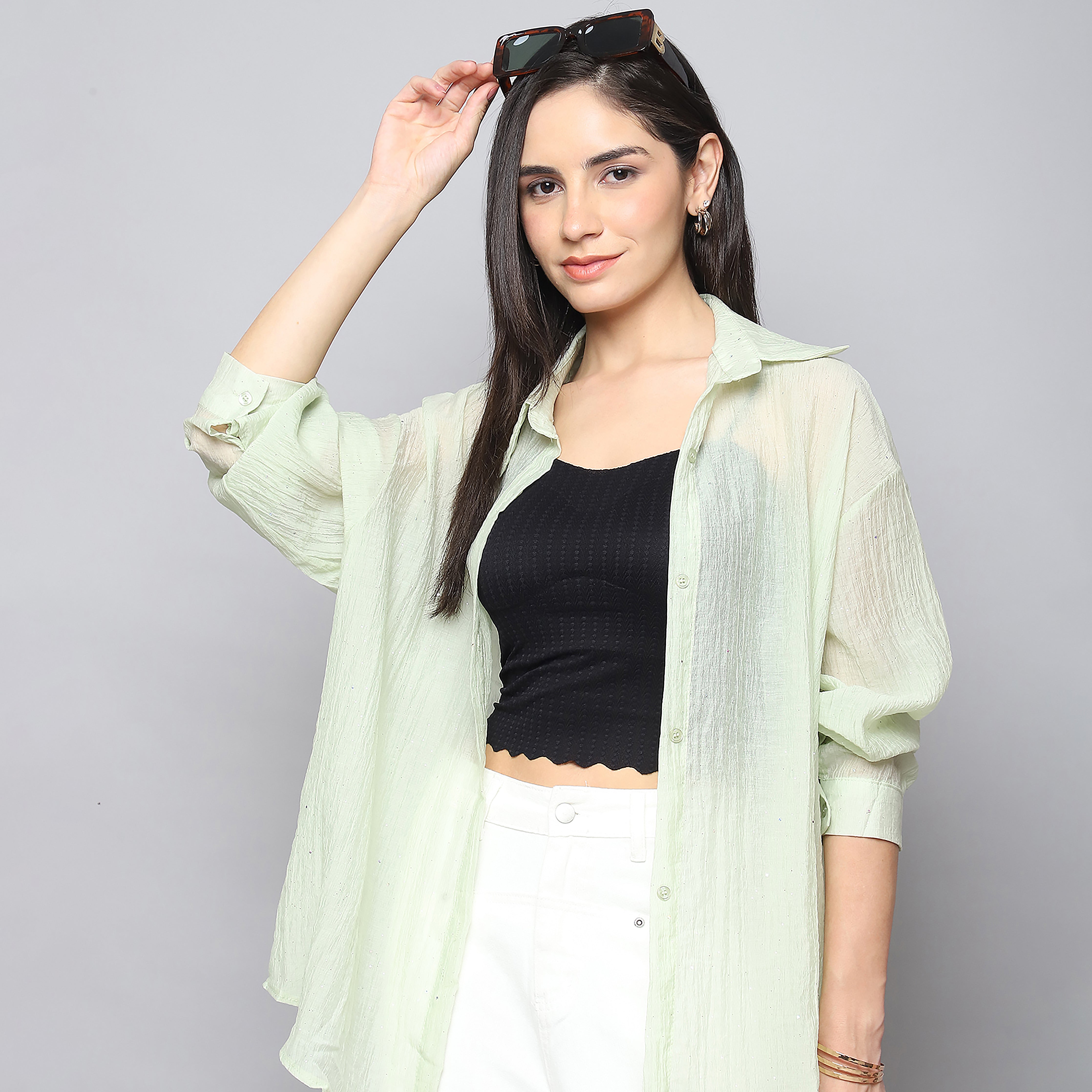 Mint Breeze Oversized Shirt