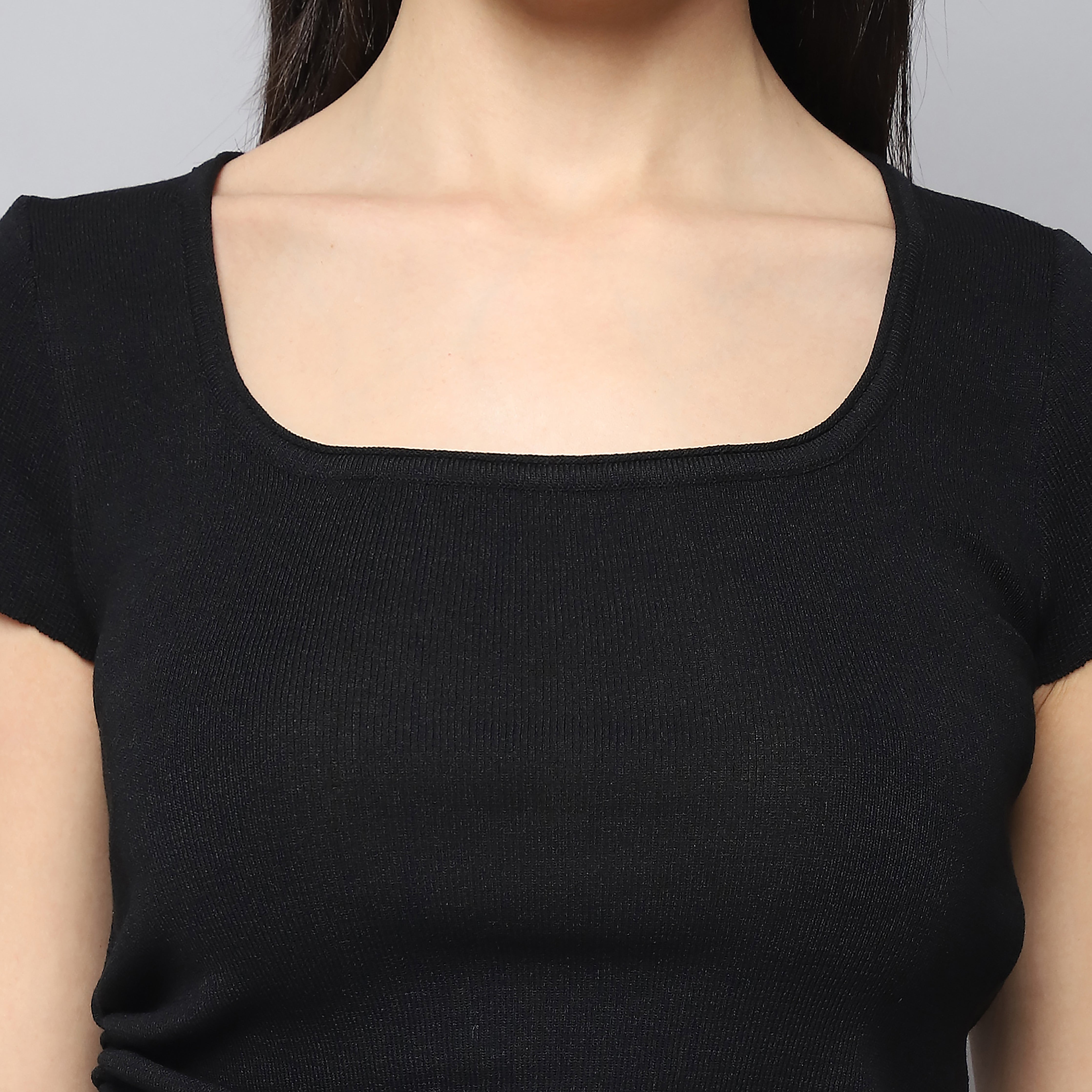 Trendy Black Short Sleeve Top for Women