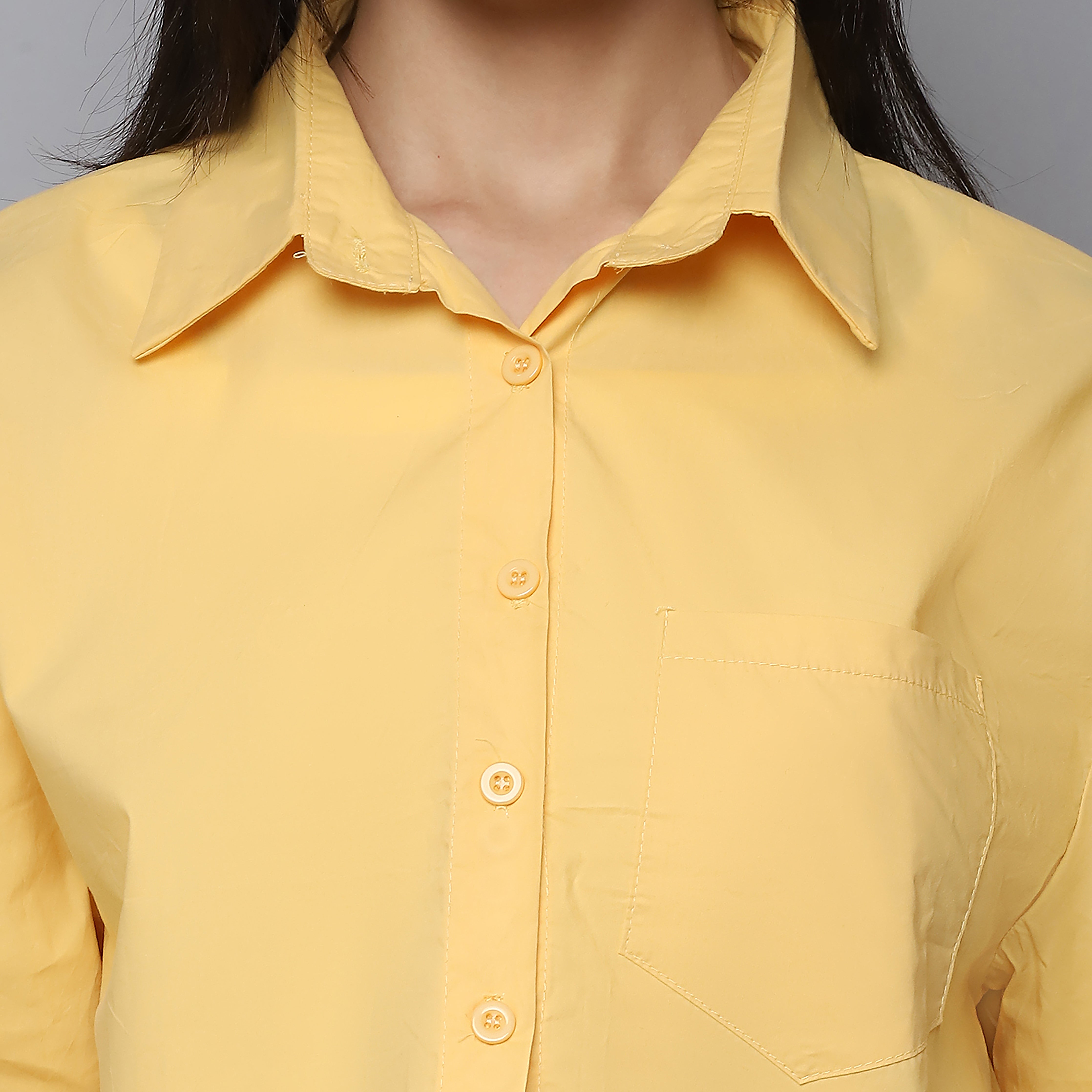 Cotton Shirt with Camisole – Yellow