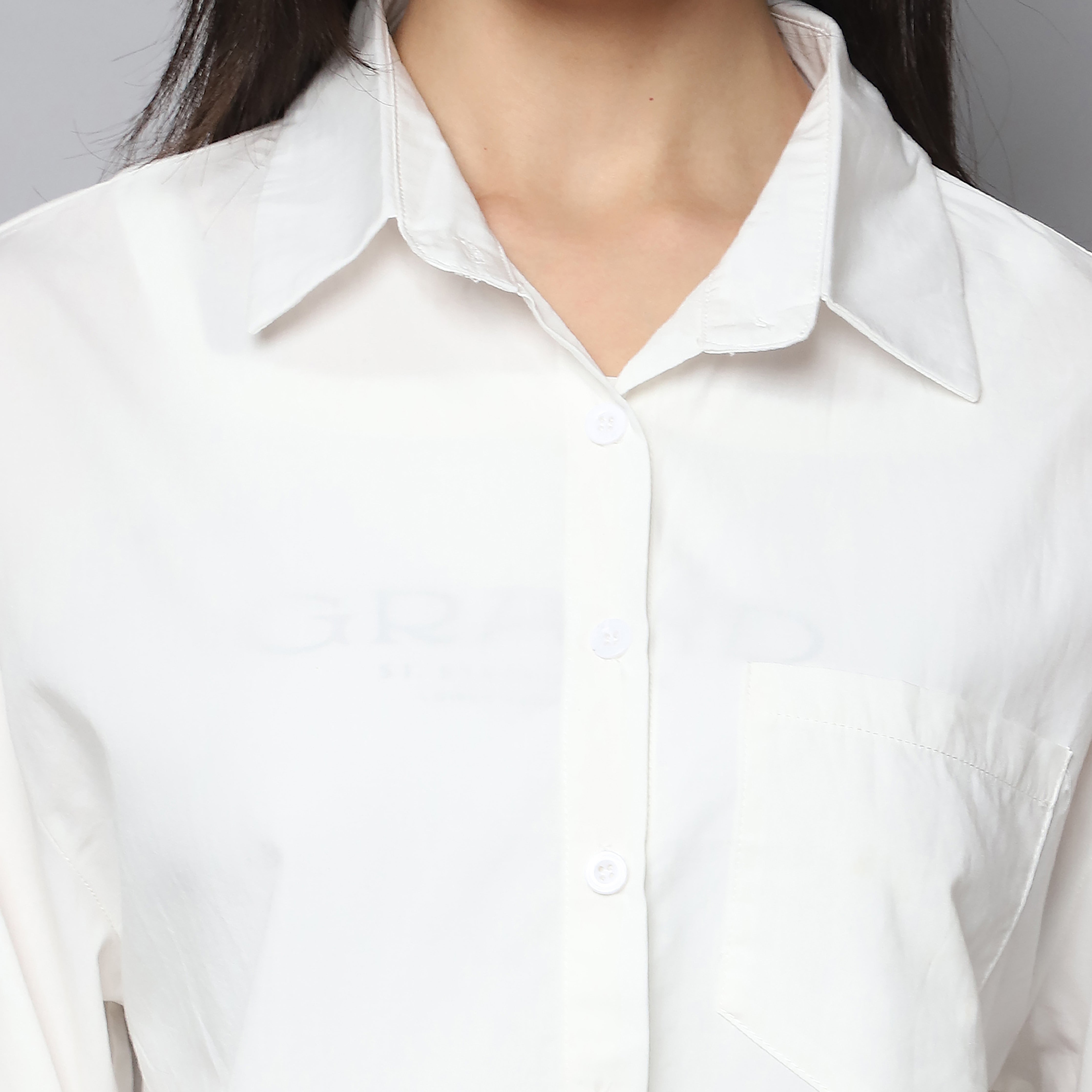 Cotton Shirt with Camisole – White