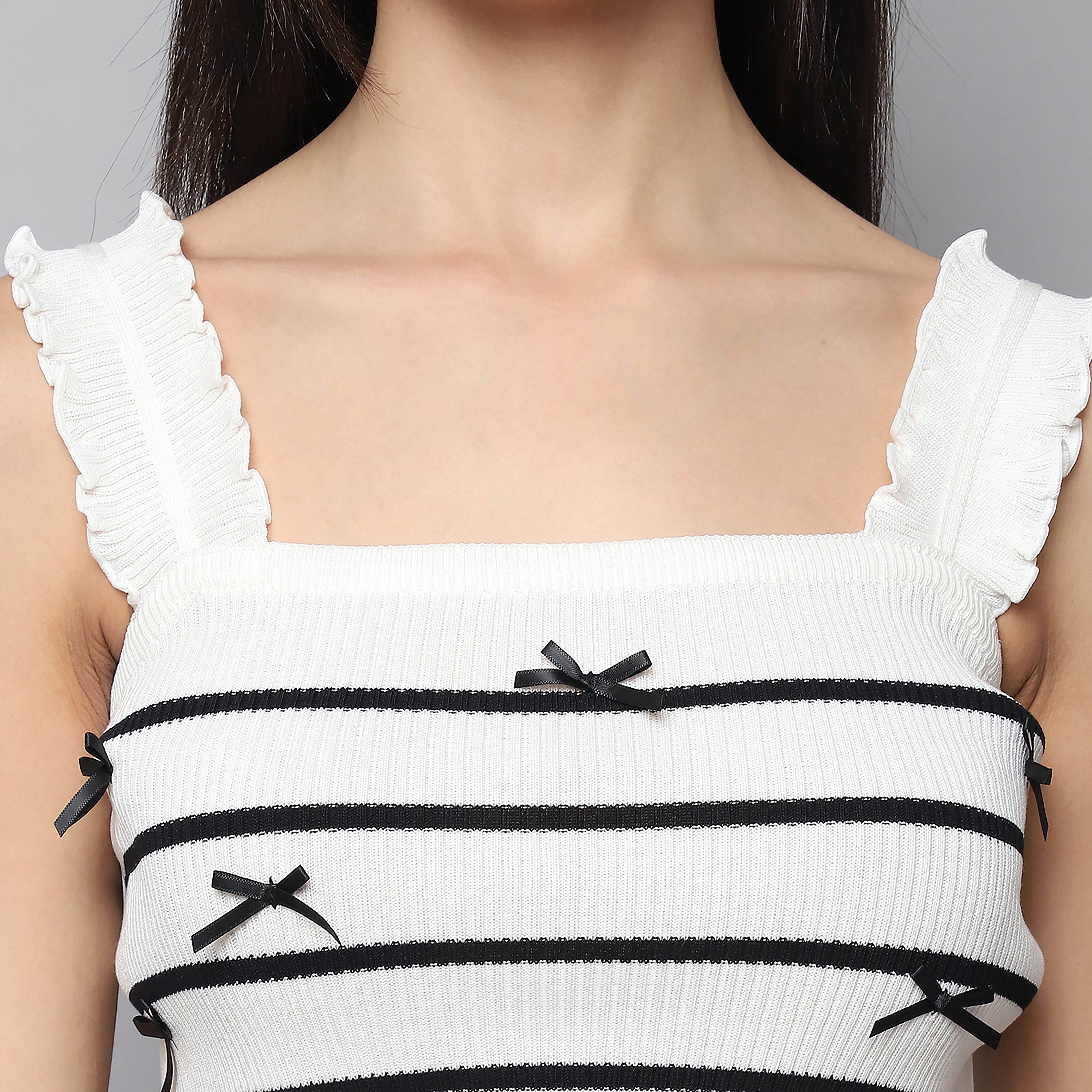 Breezy Bow-Kissed Knit Tank Top